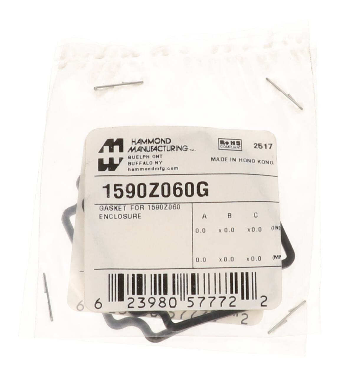1590Z060G pre-formed silicone replacement gasket for 1590Z060 enclosure