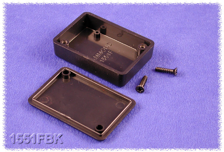 1551FBK black ABS miniature enclosure, 50 x 35 x 15 mm