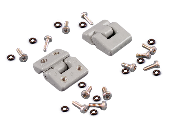1427HK polyester hinge kit with brass inserts, stainless screws and O-rings for 1590ZGRP enclosures