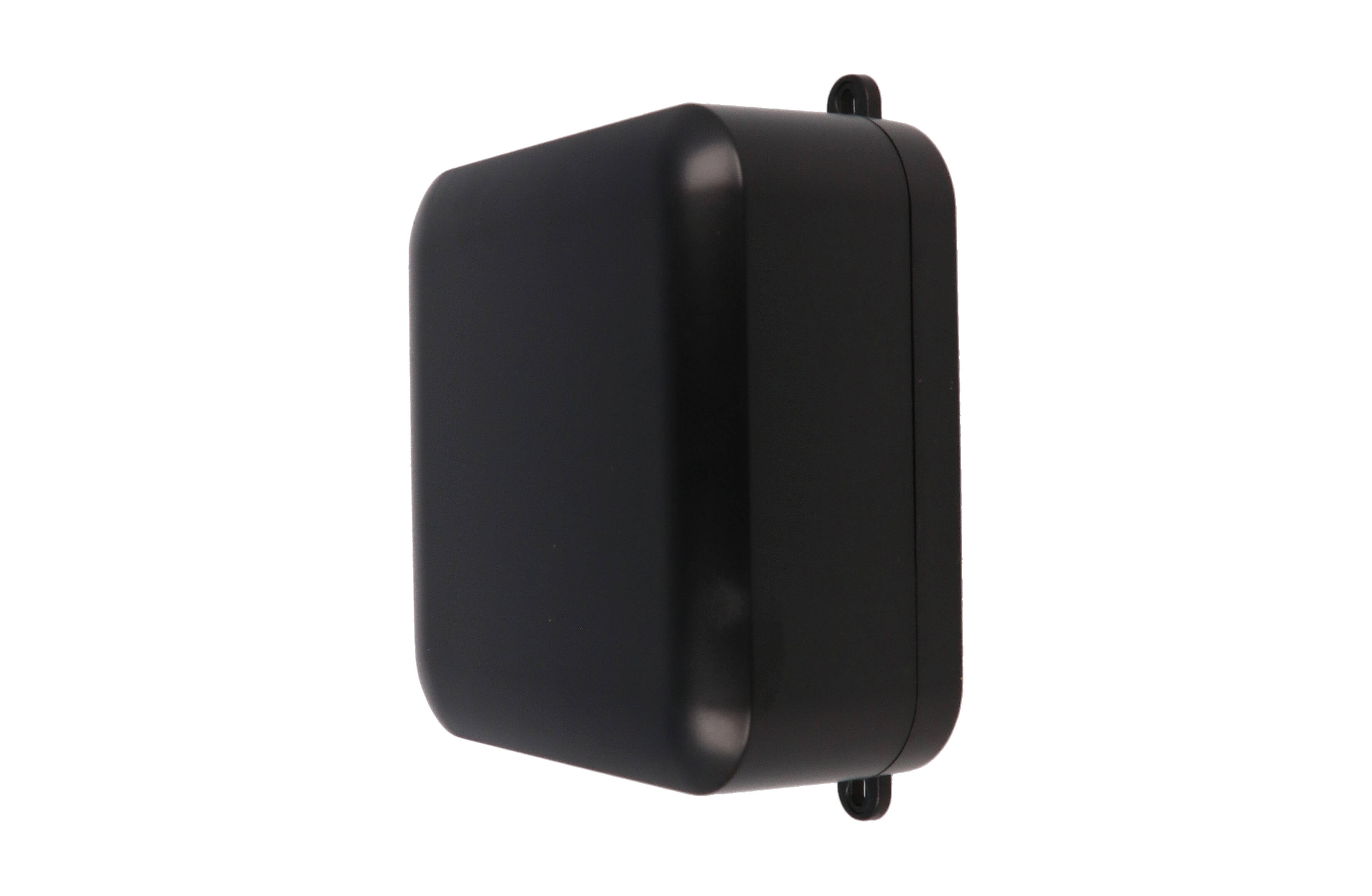 1557FABK black ABS plastic watertight enclosure, 160 x 160 x 70 mm, with screw-secured lid