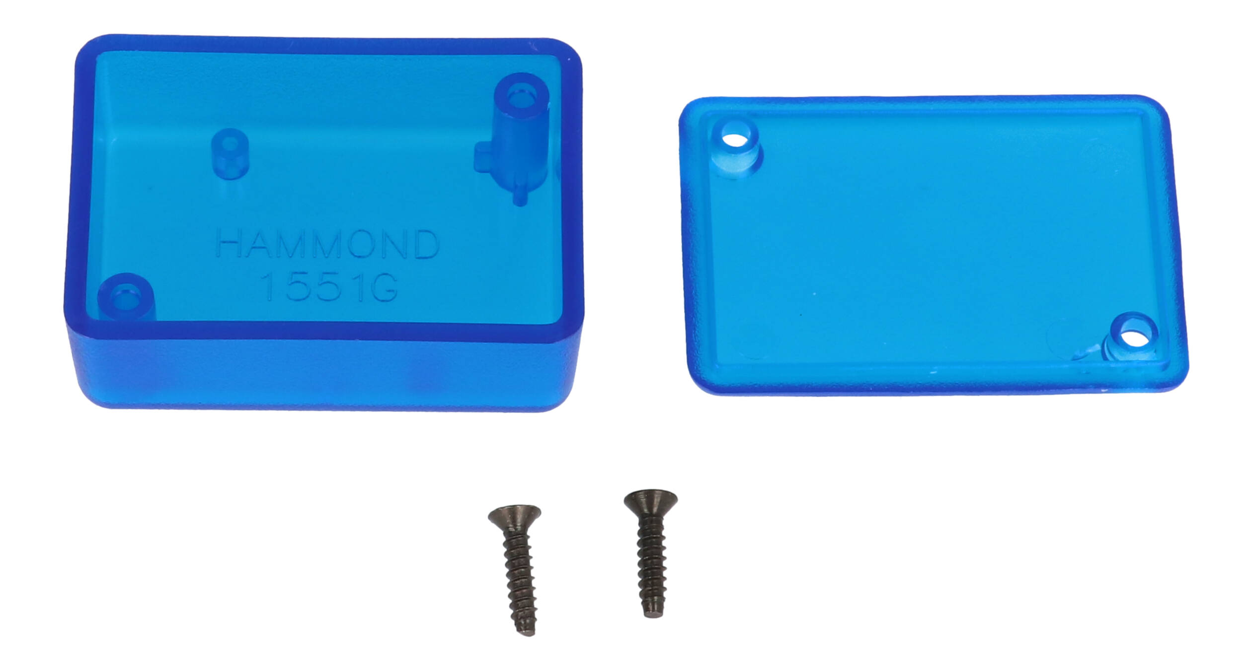Hammond 1551GTBU translucent blue ABS plastic miniature enclosure, 50 x 35 x 20 mm