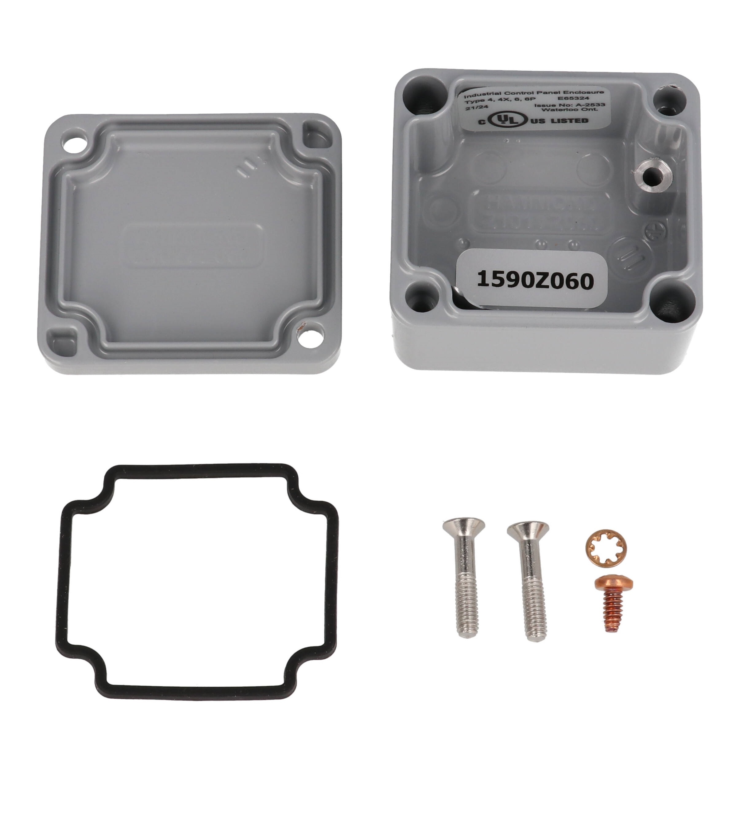 1590Z060GY gray RAL7001 diecast aluminum watertight enclosure