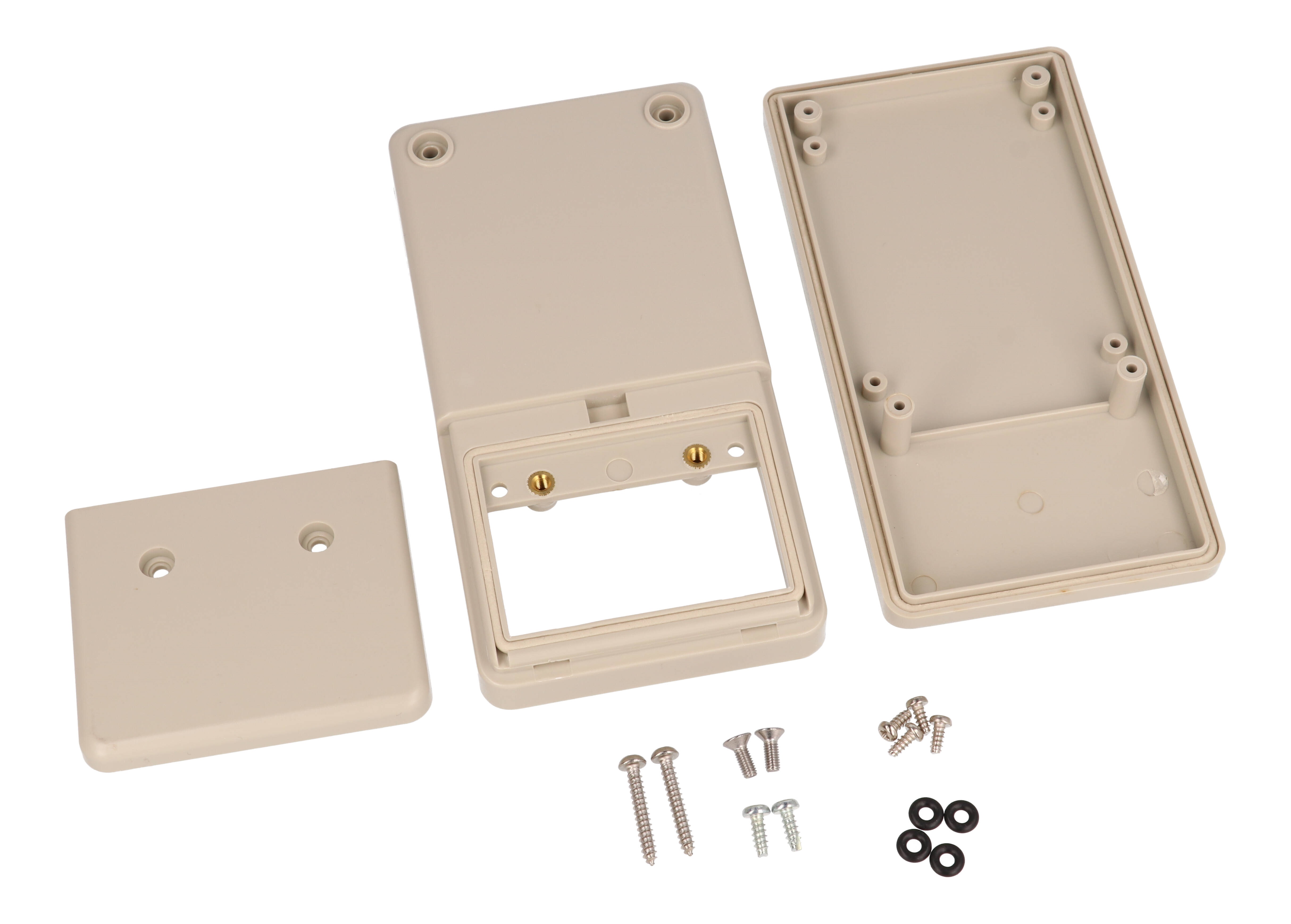 RH3005 light grey gasketed IP65 ABS hand-held enclosure with battery door, 130 x 68 x 25 mm