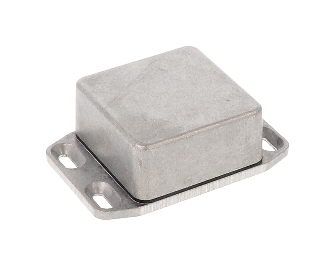 1590WLLBFL low-profile watertight diecast enclosure with flanged mounting lid