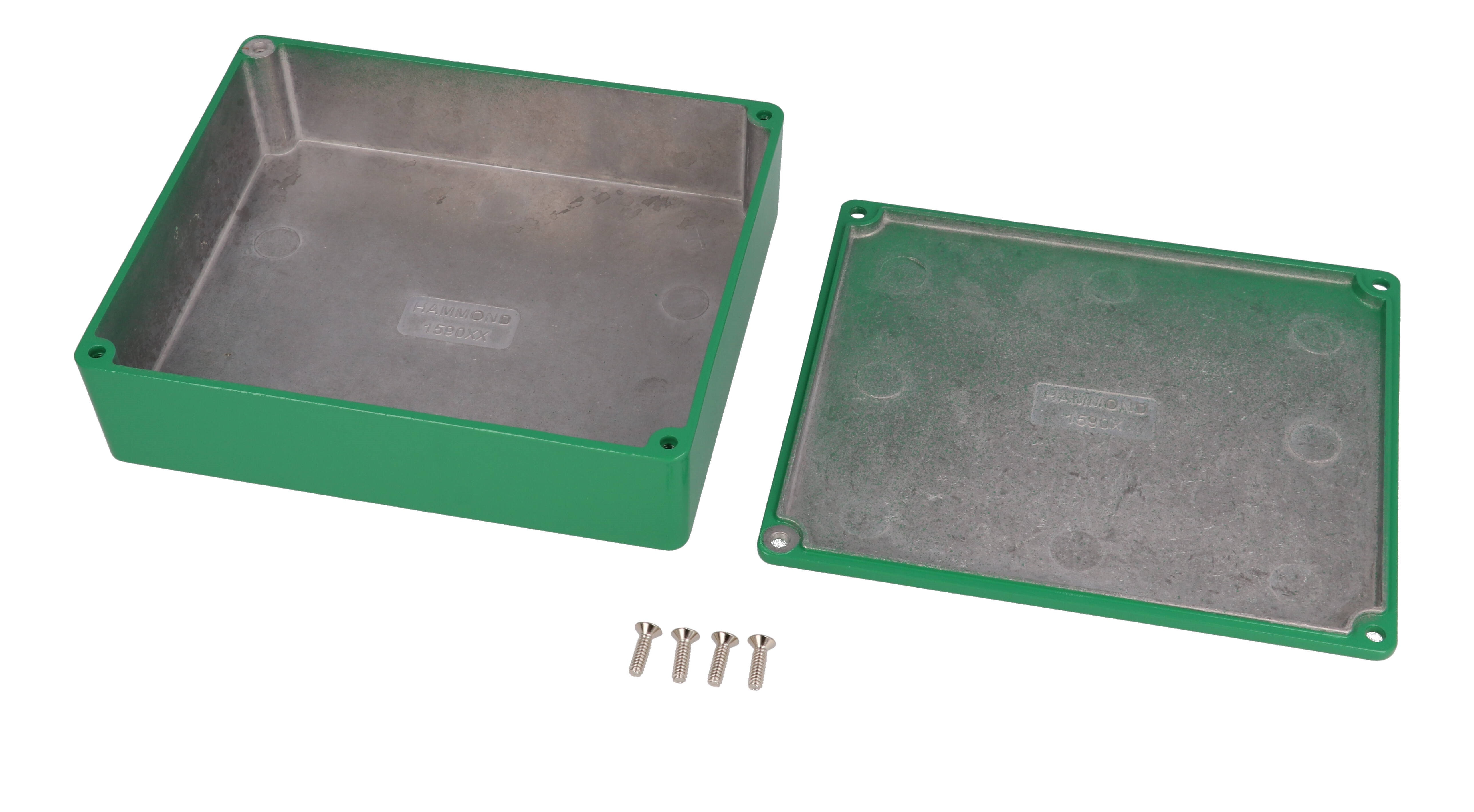 1590XXGR green powder coated 145 x 121 mm diecast aluminum stomp box enclosure