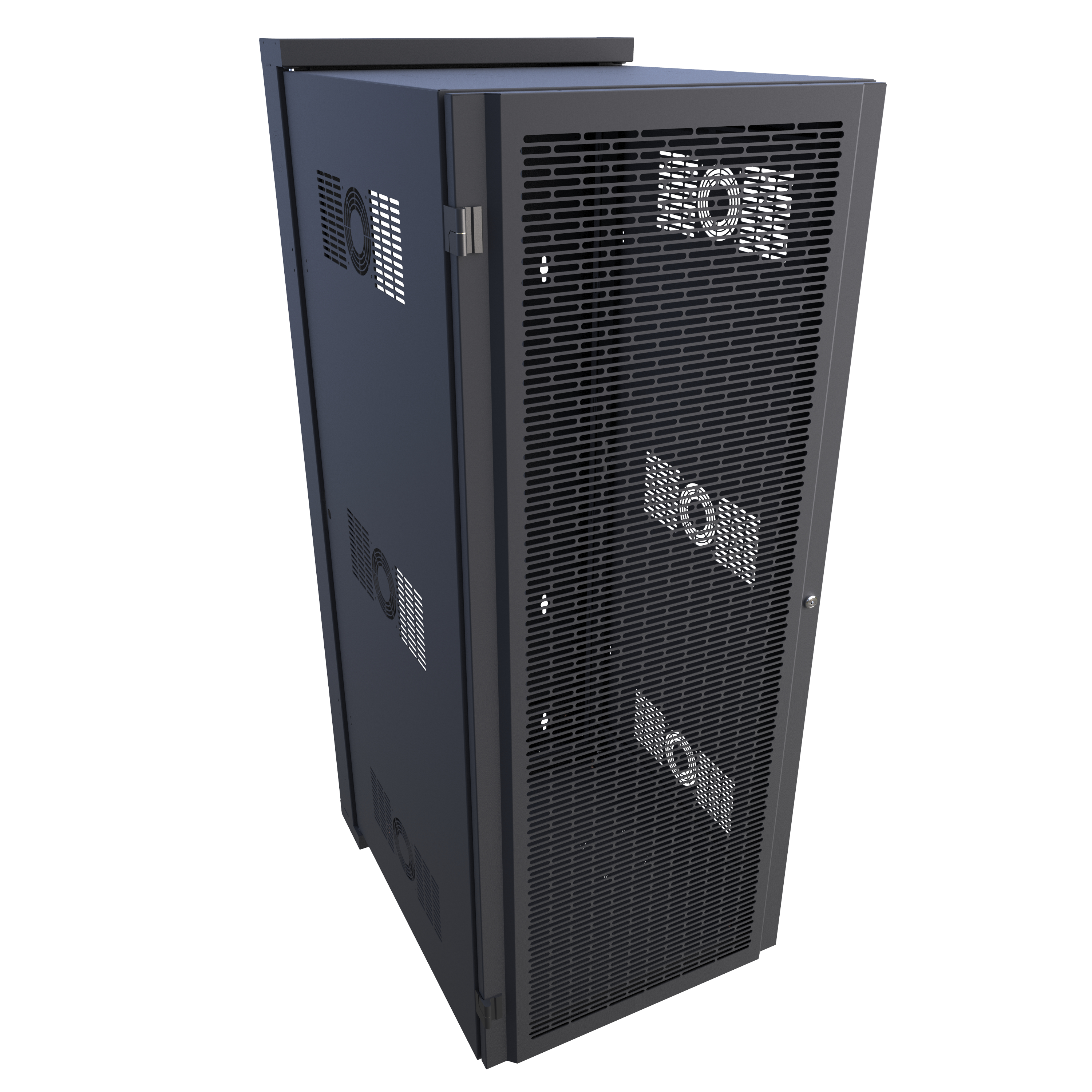 HWM2432U26BK 32U black swing-out wall-mount rack cabinet with vented front door — view 2