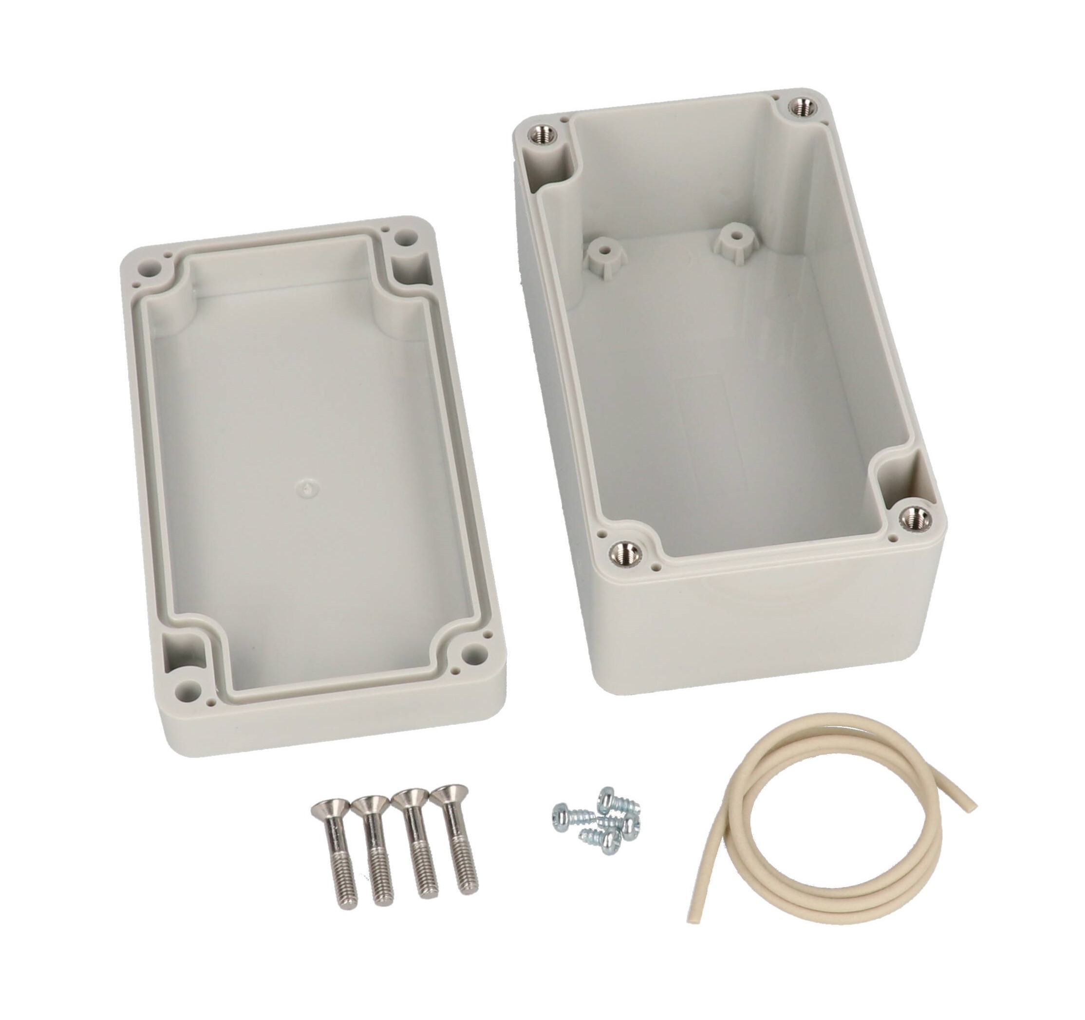 RZ0205 light gray polycarbonate water-tight enclosure, 115 x 65 x 55 mm