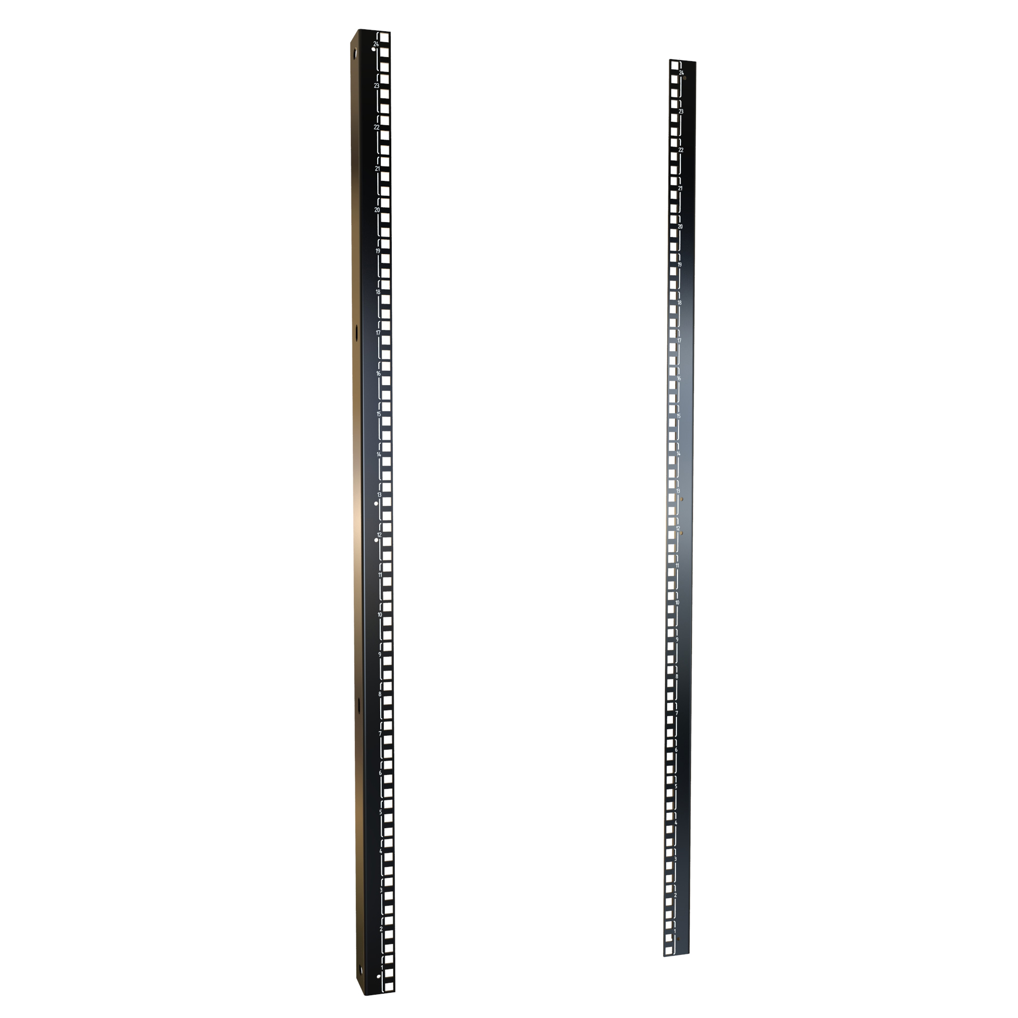 H1SRR24U24BK — 24U 24W Square Hole Rack Rail
