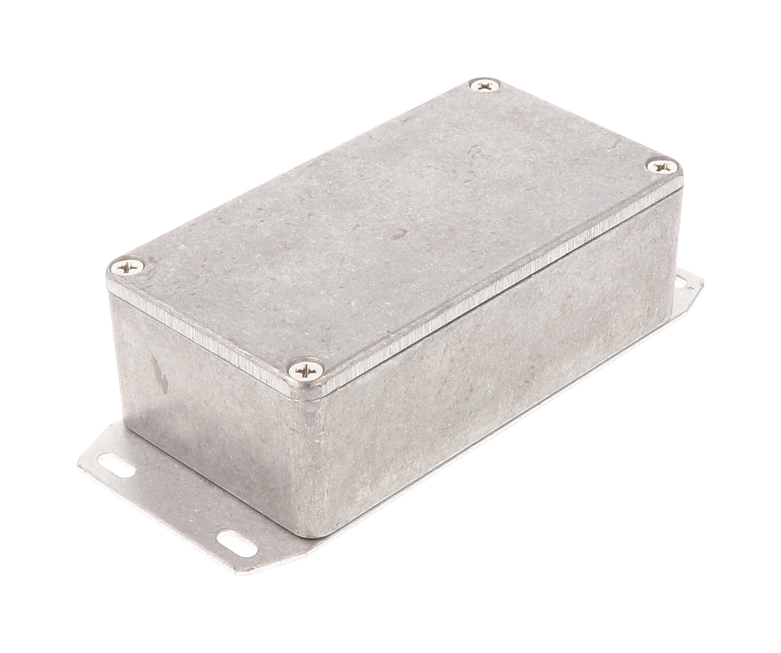 1590B2F natural diecast aluminum enclosure with welded flanged bottom plate