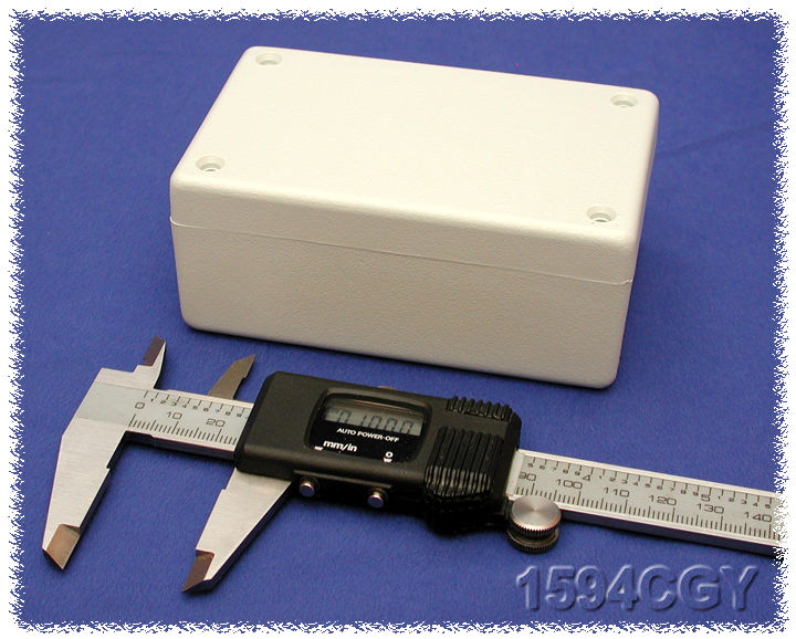 1594CGY light gray flame retardant abs plastic 1594C enclosure, 106.5 x 66 x 45 mm, with lid