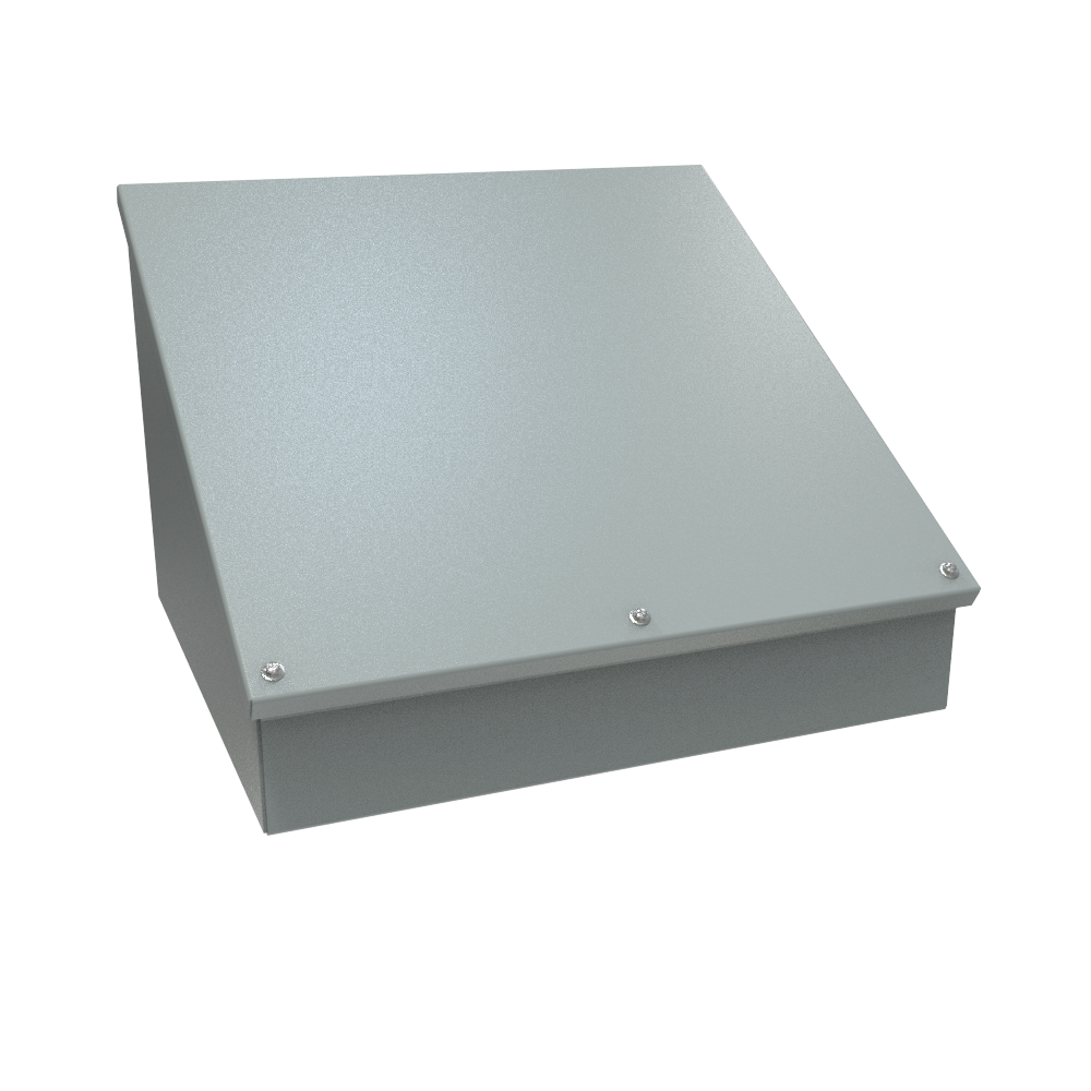 1488LQ13 20 x 30 in Type 12 sloped-front consolet with hinged cover in ANSI 61 gray