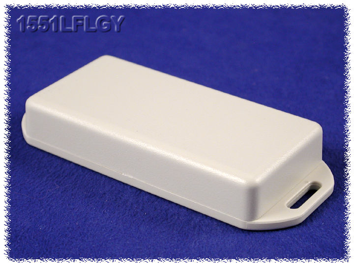 1551LFLGY light gray ABS enclosure with flanged lid, 80 x 40 x 15 mm