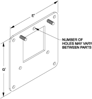 1487CRE — Edge Hole Reducer - Fits 4 x 4 - Steel/Gray