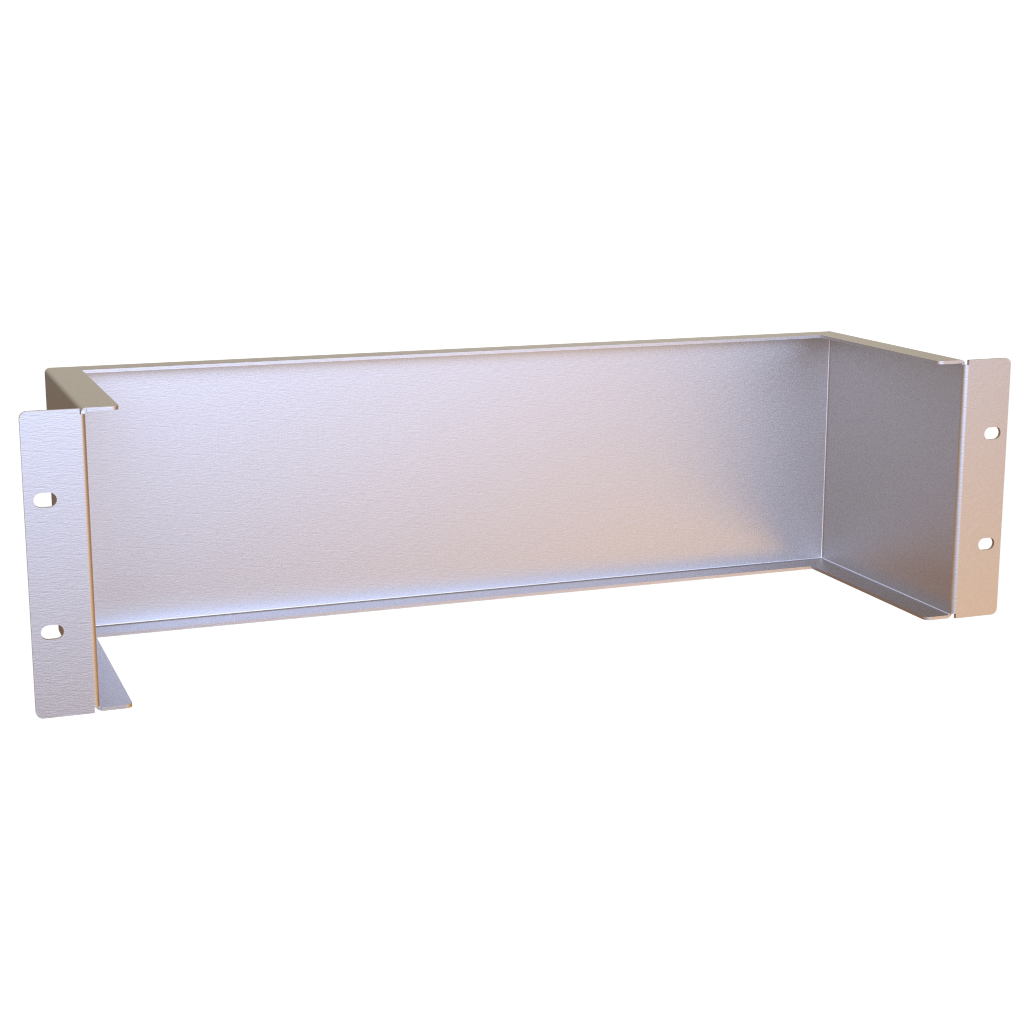Hammond 7-350D 2U natural aluminum open rack chassis panel with 19 in rack flange and slotted mounting holes