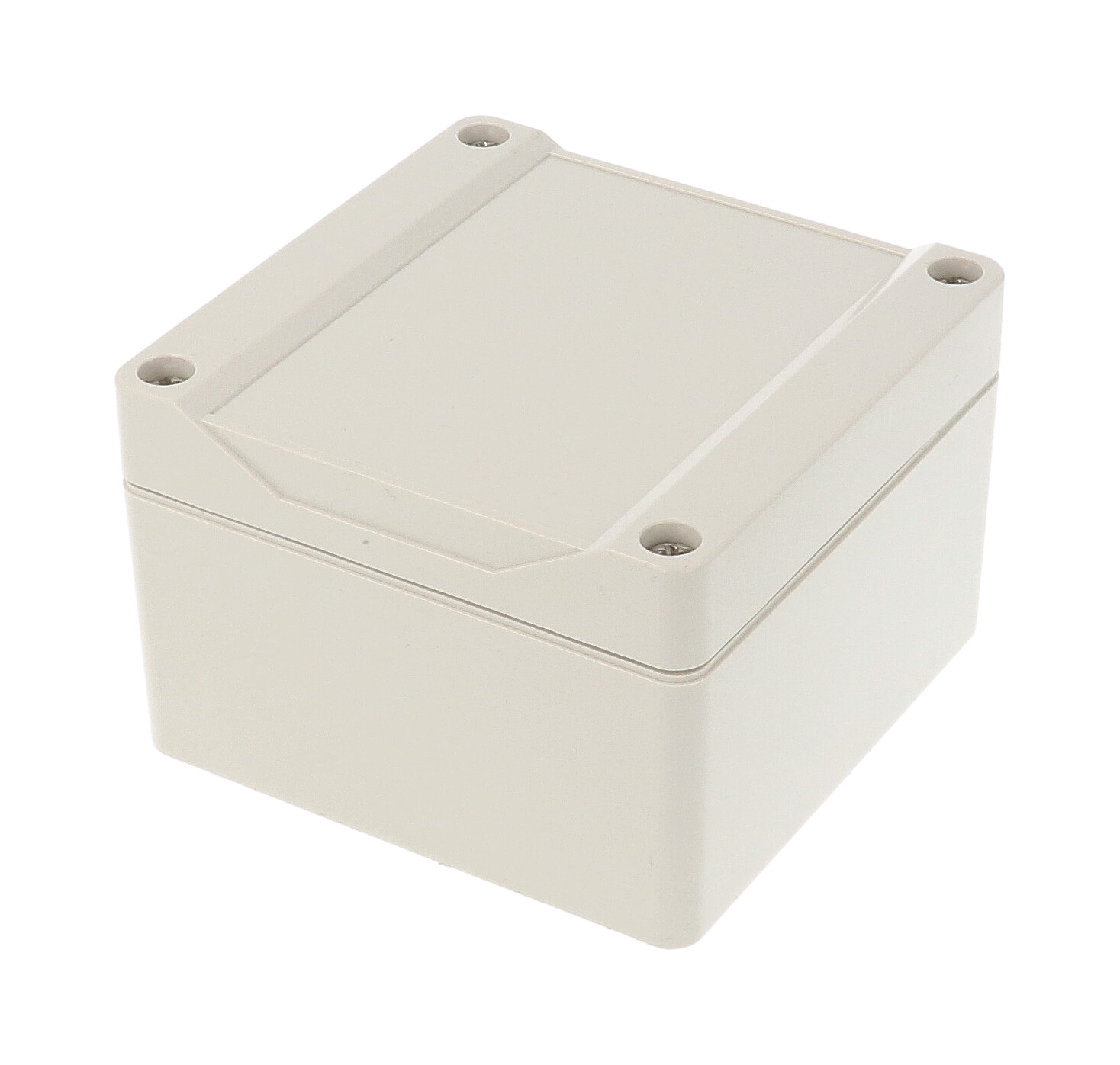 1555EGY light gray square ABS watertight enclosure, 90 x 90 x 61 mm