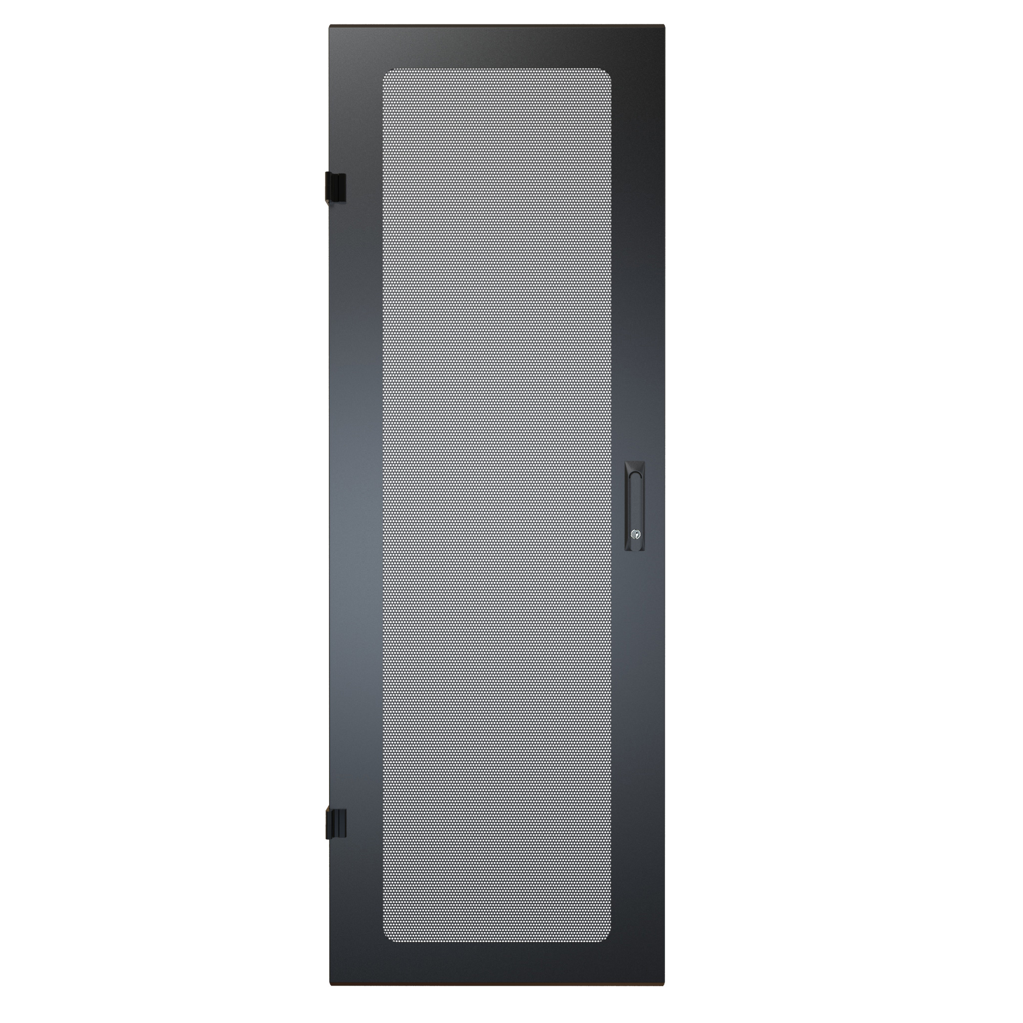 Hammond RCKVD36UBK1 36U vented mesh steel door for RCK cabinets in textured black with locking swing handle