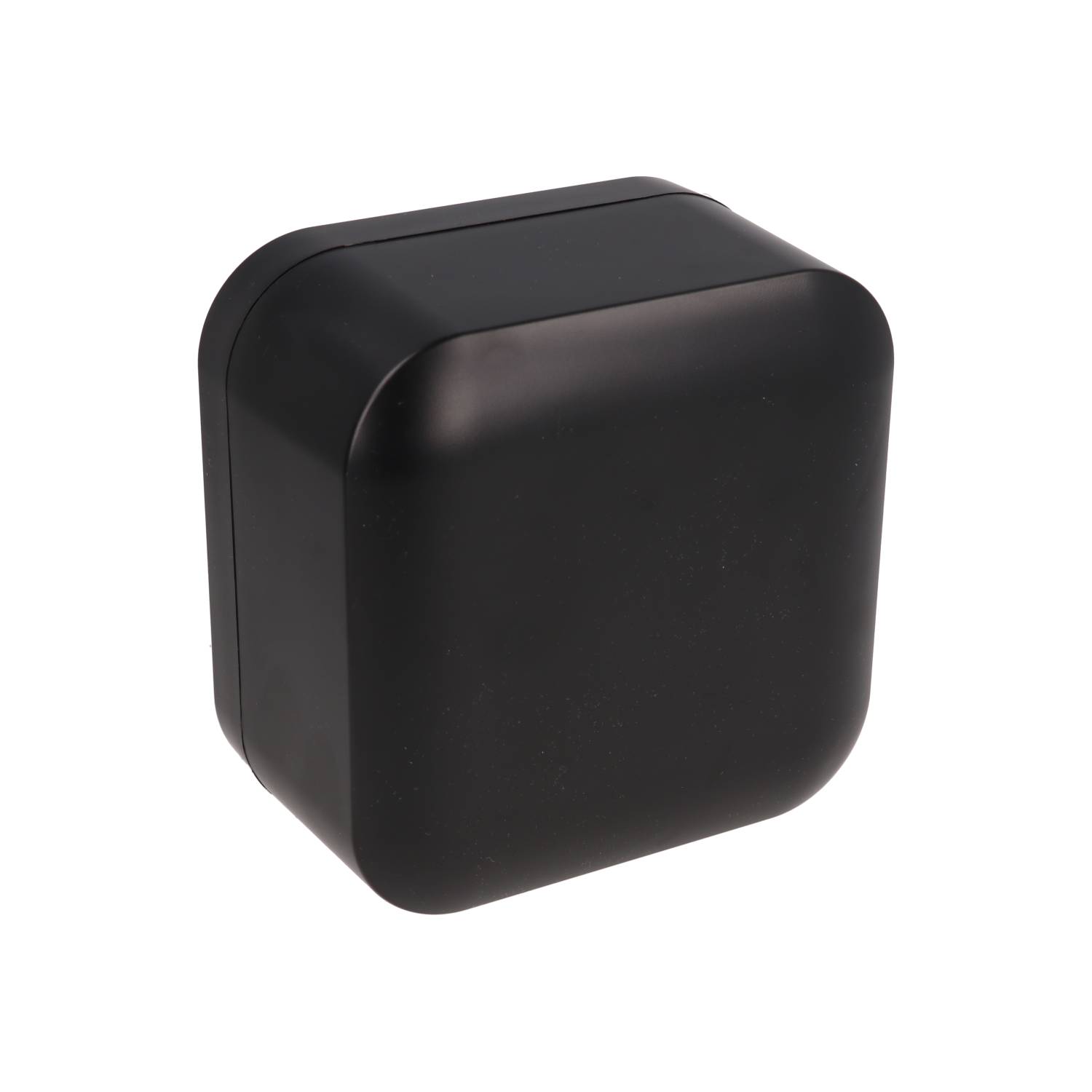1556DABK black flame-retardant ABS 120 x 120 x 70 mm desktop and wall-mount enclosure with rounded corners