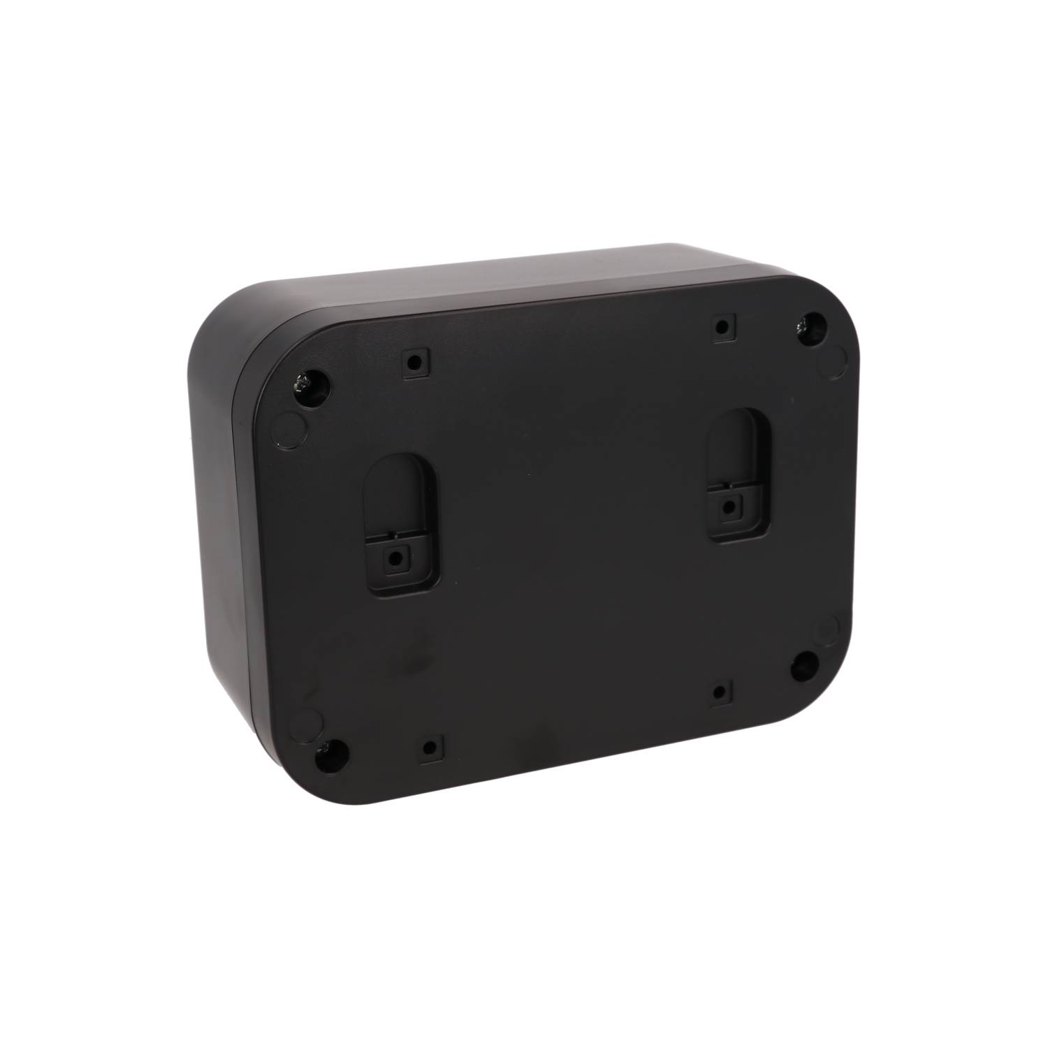1556EABK black flame-retardant ABS 160 x 120 x 70 mm desktop and wall-mount enclosure with rounded corners