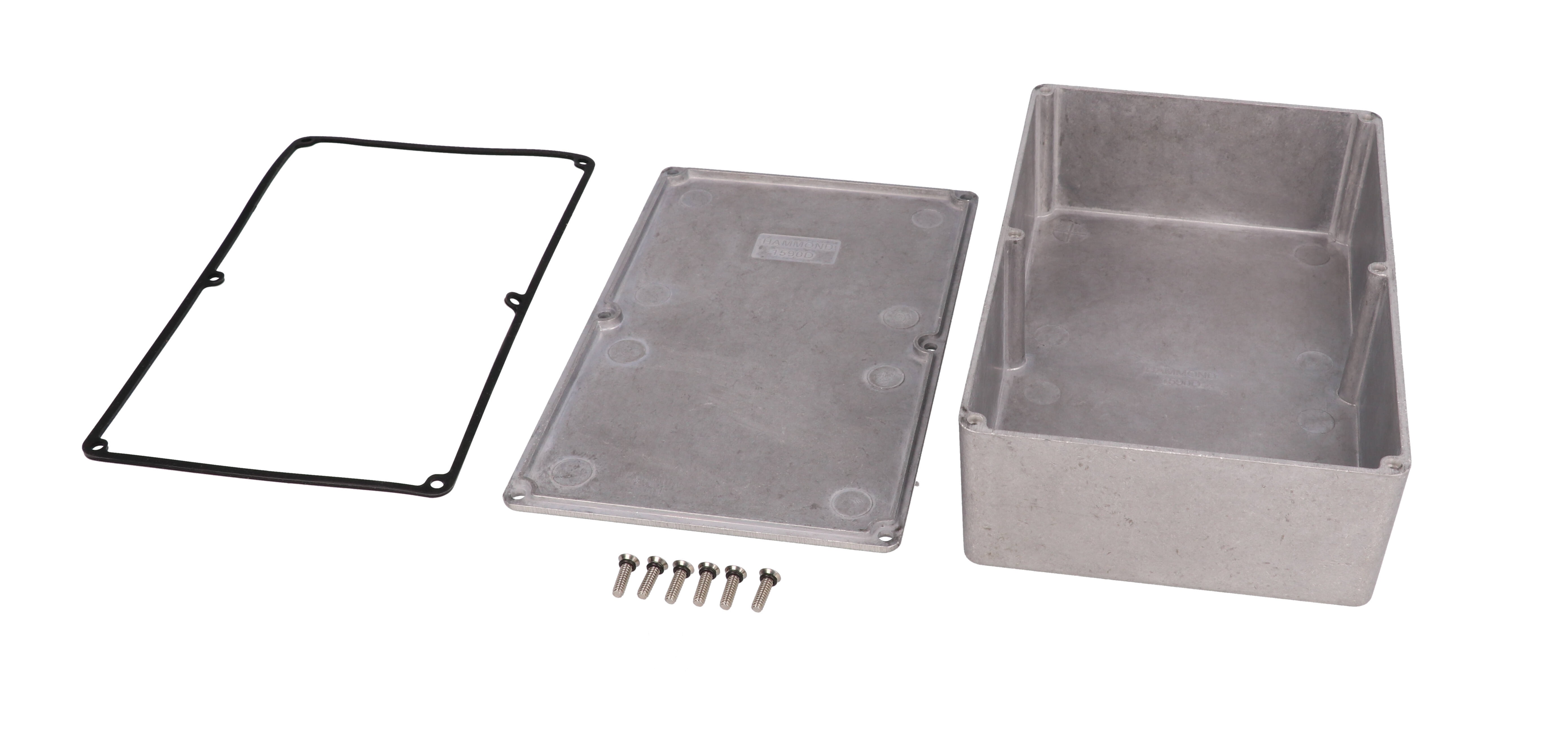 1590WD natural aluminum watertight diecast aluminum enclosure, 188 mm x 119 mm x 56 mm