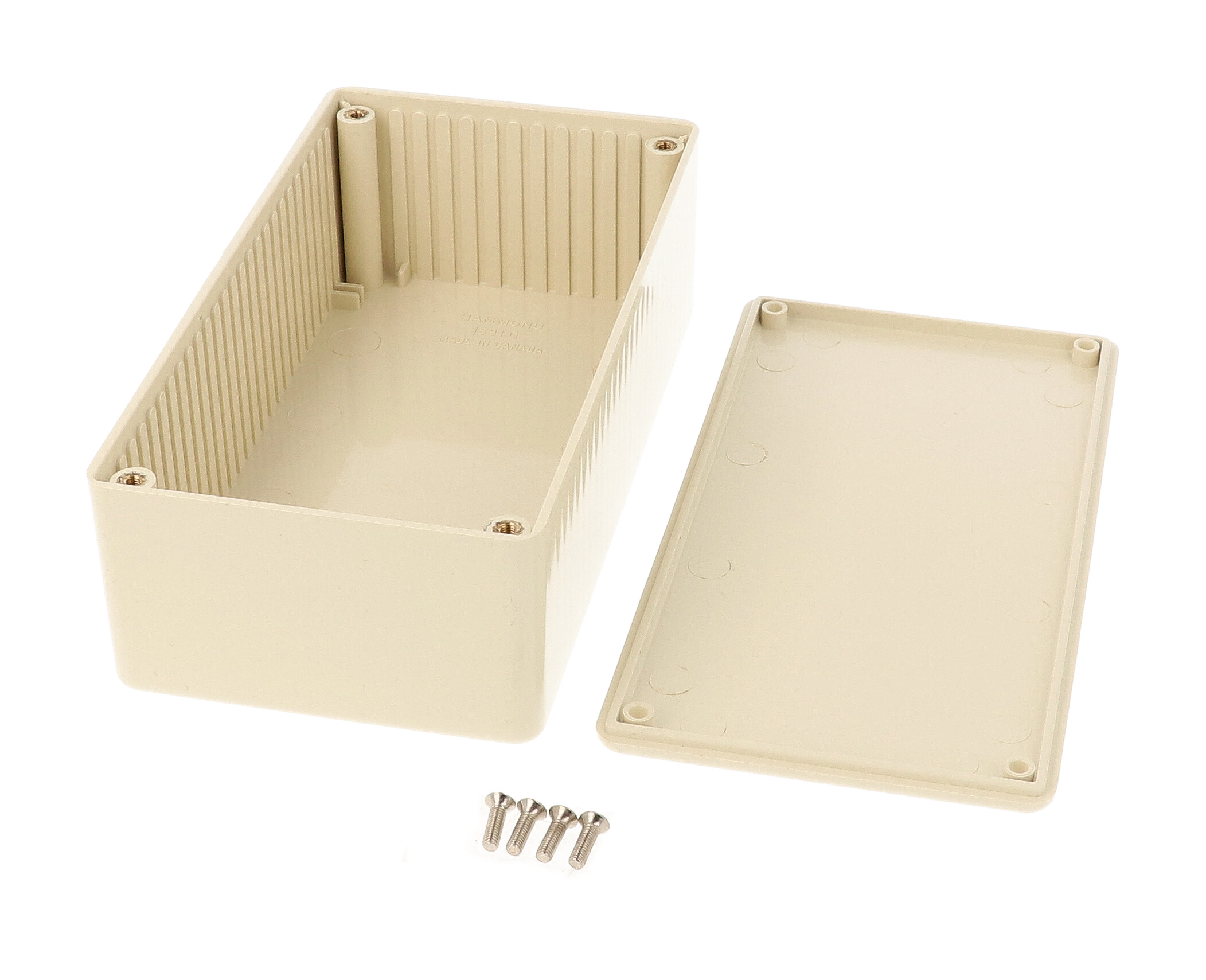 1591DBG beige flame retardant ABS plastic case and lid, 150 x 80 x 50 mm