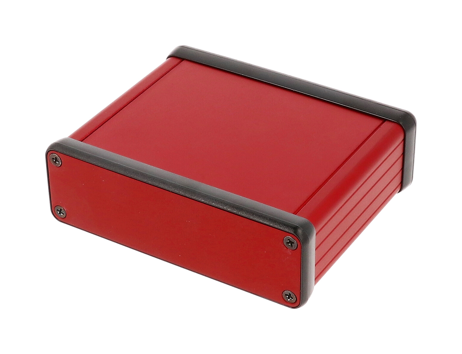 1455L801RD — red extruded aluminum enclosure w/ metal end panels