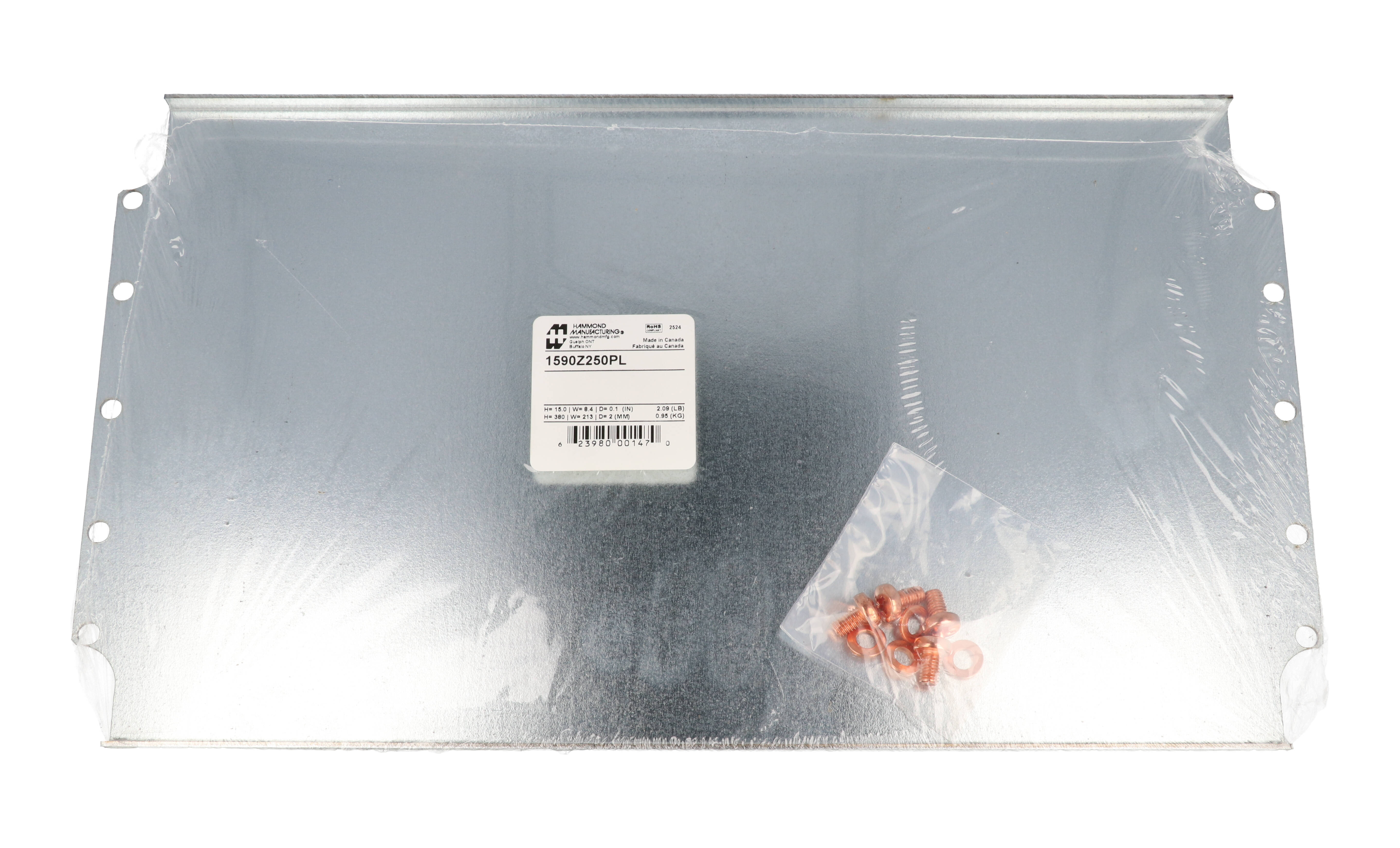 1590Z250PL galvanized steel inner mounting panel for 1590Z250 enclosure