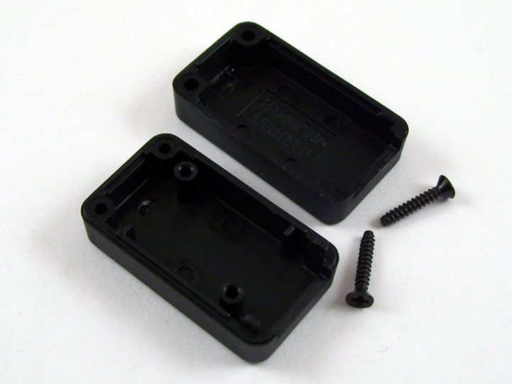 1551USB1BK black ABS miniature USB enclosure with USB-A cutout, 35 x 20 x 15.5 mm