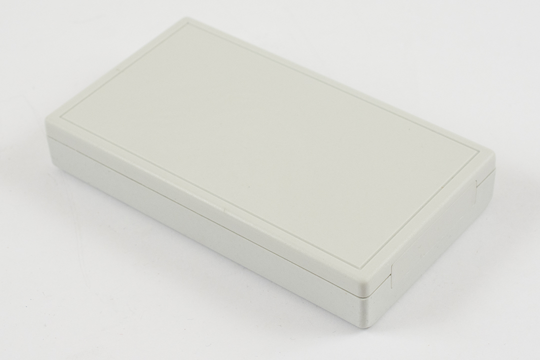 001117 enclosure - grey ABS , front panel, battery compartment