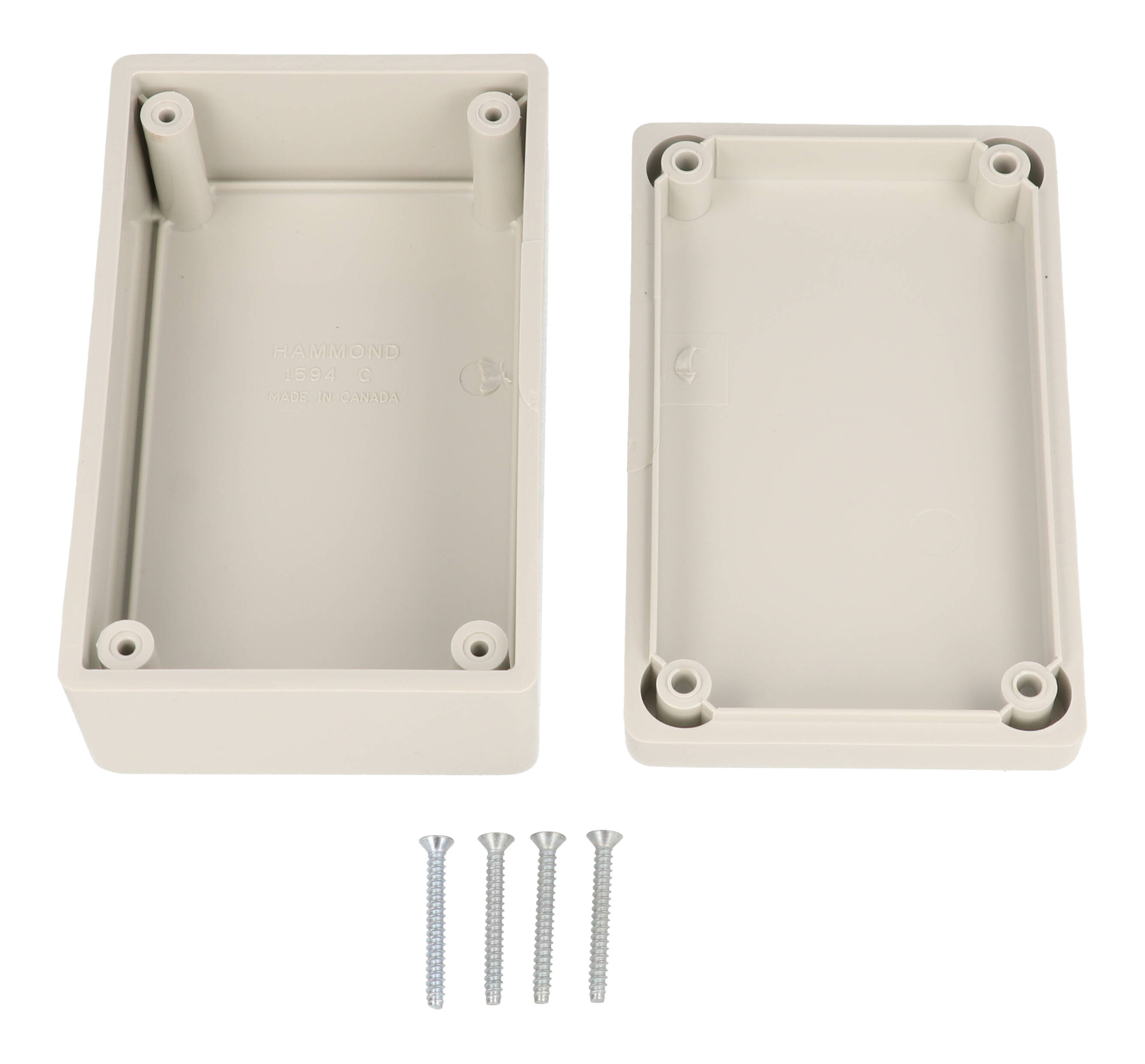1594CSGY light gray economy abs plastic 1594C enclosure, 106.5 x 66 x 45 mm, with lid