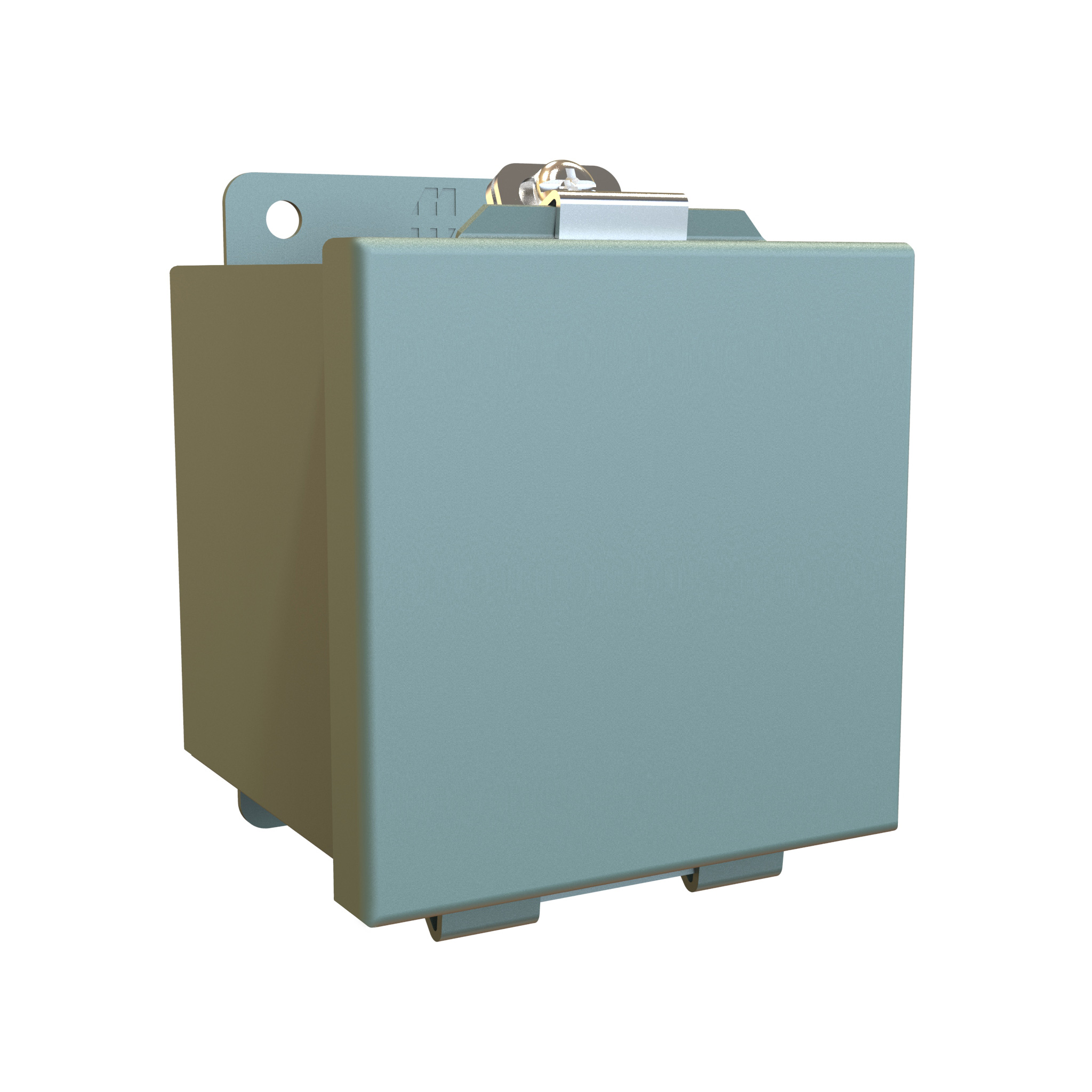1414A 4 x 4 x 3 in Type 12 gray mild steel junction box with clamped lift-off cover — view 2