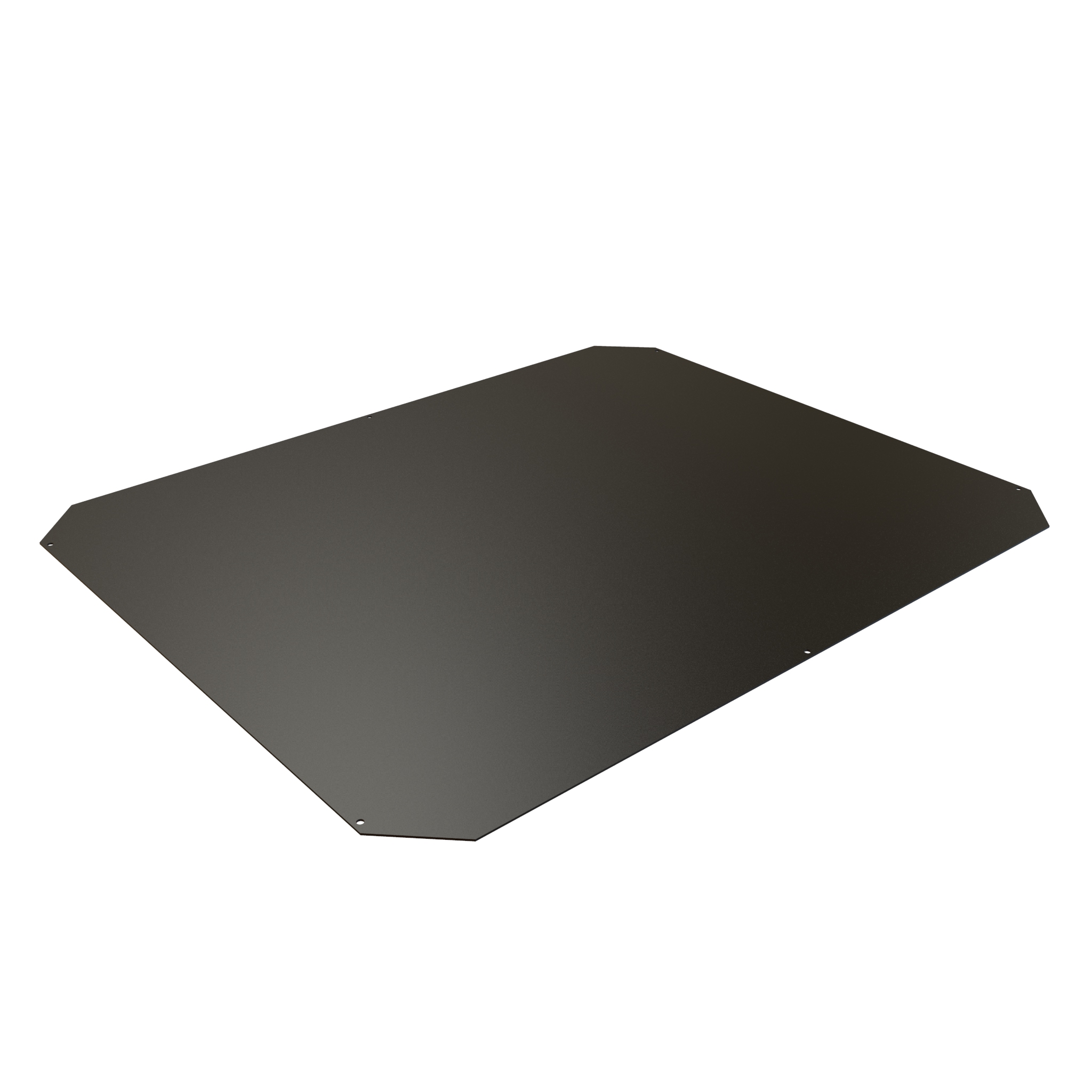 Hammond C4B2436SBK1 solid black 14 gauge steel bottom panel for 24 x 36 in C4 cabinet frames, shown with mounting holes