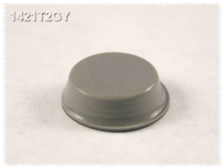 1421T2GY gray flat round self-adhesive rubber feet, package of 24