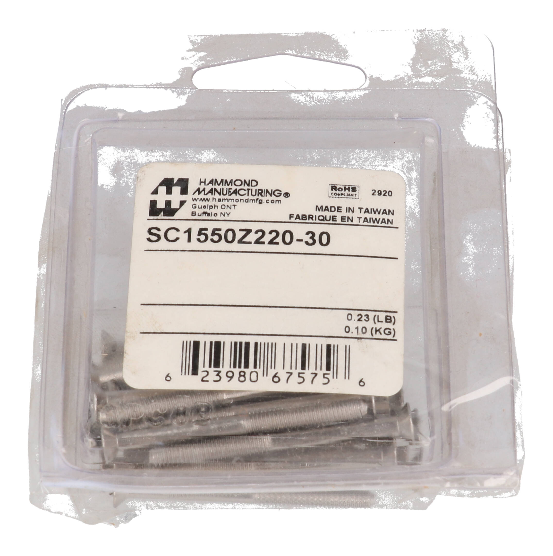 SC1550Z220-30 pack of 30 M4 x 45mm stainless steel flat head screws for the 1550Z220 enclosure