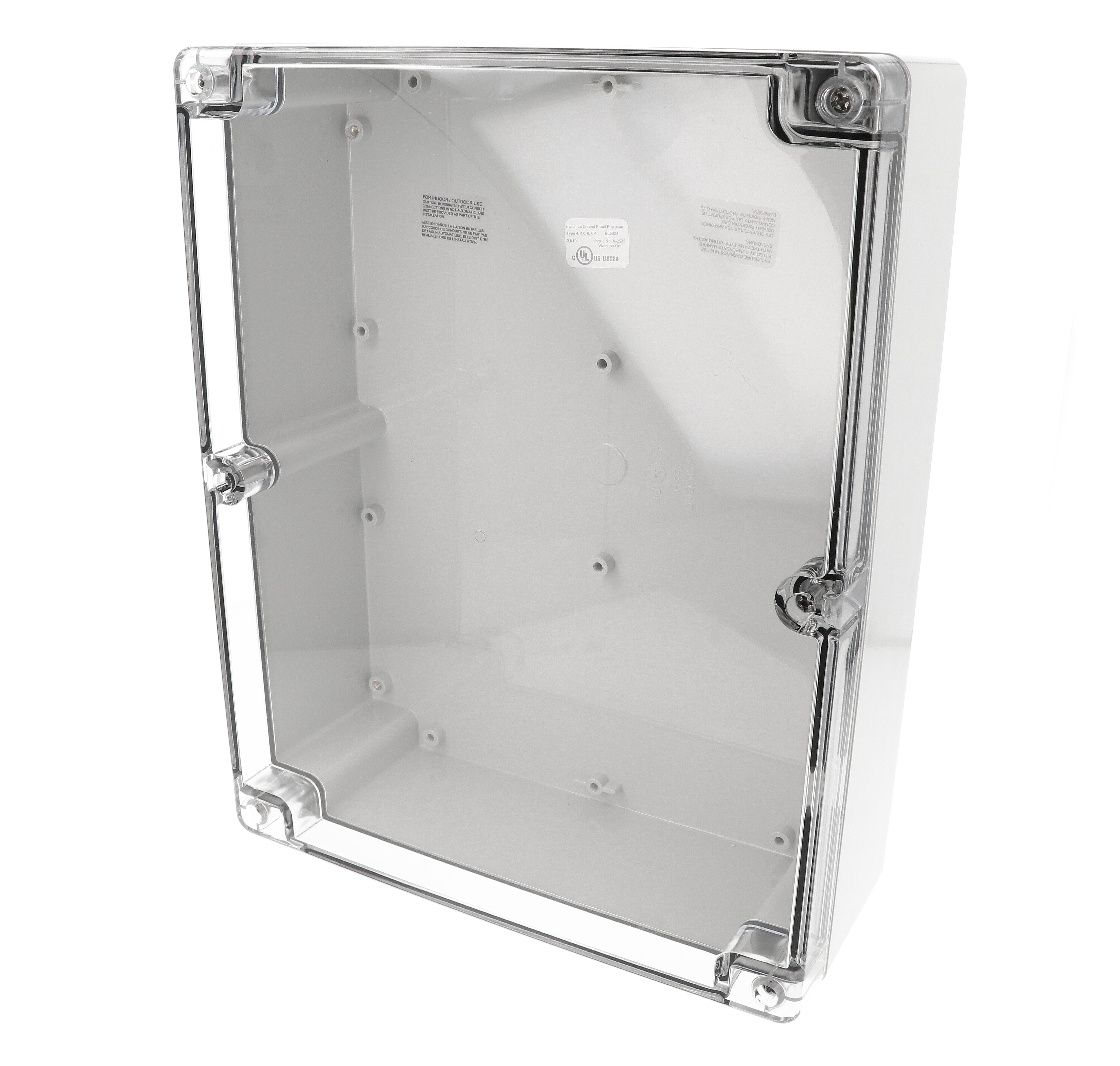 1554Y2GYCL — Polycarbonate encl w/ clear lid -