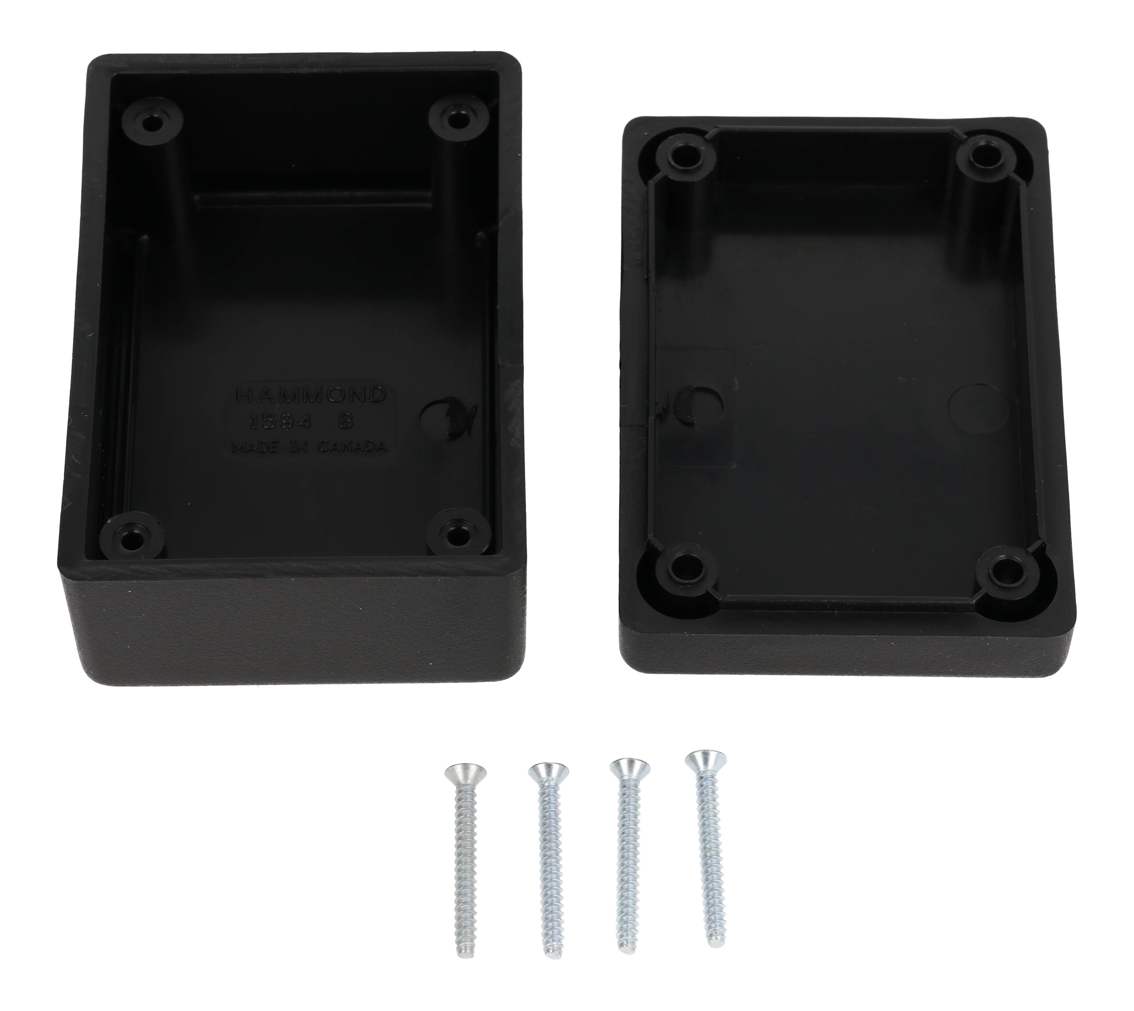 1594BSBK black economy abs plastic 1594B enclosure, 81 x 56 x 40 mm, with lid
