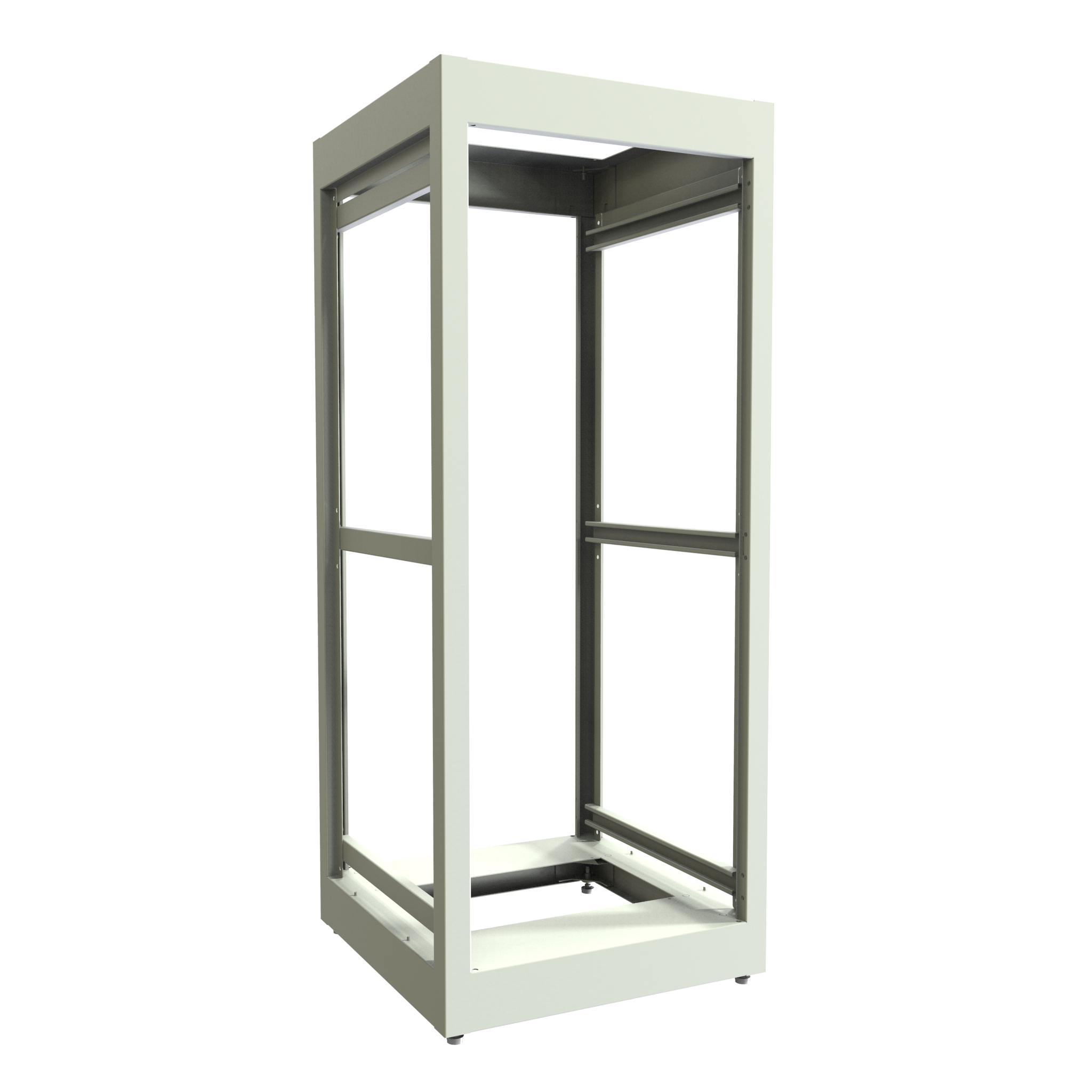 28U Open Frame Cabinet, 23.6 in Deep, Light Gray
