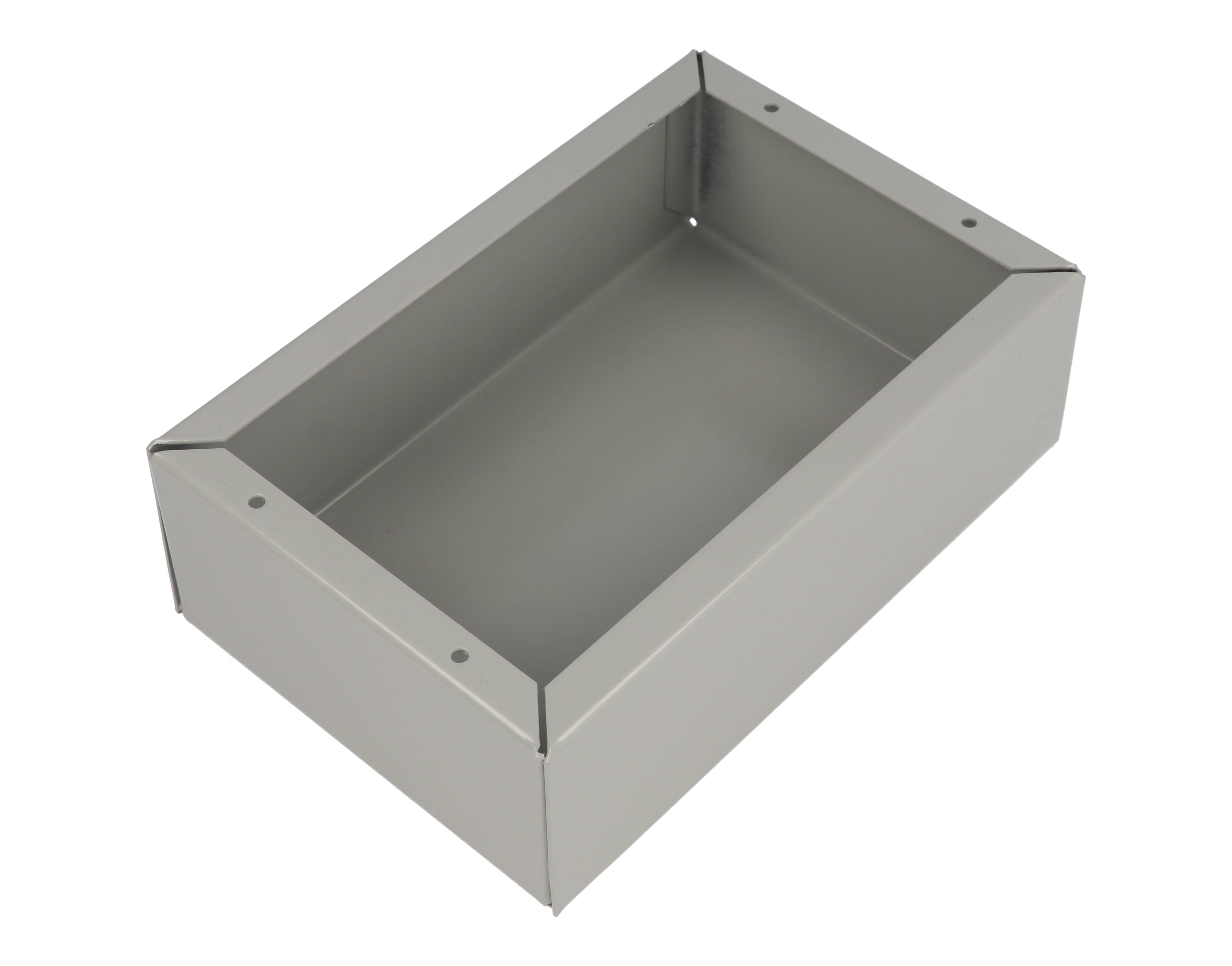 1441-8 ASA 61 grey 6 x 4 x 2 in spot welded steel chassis
