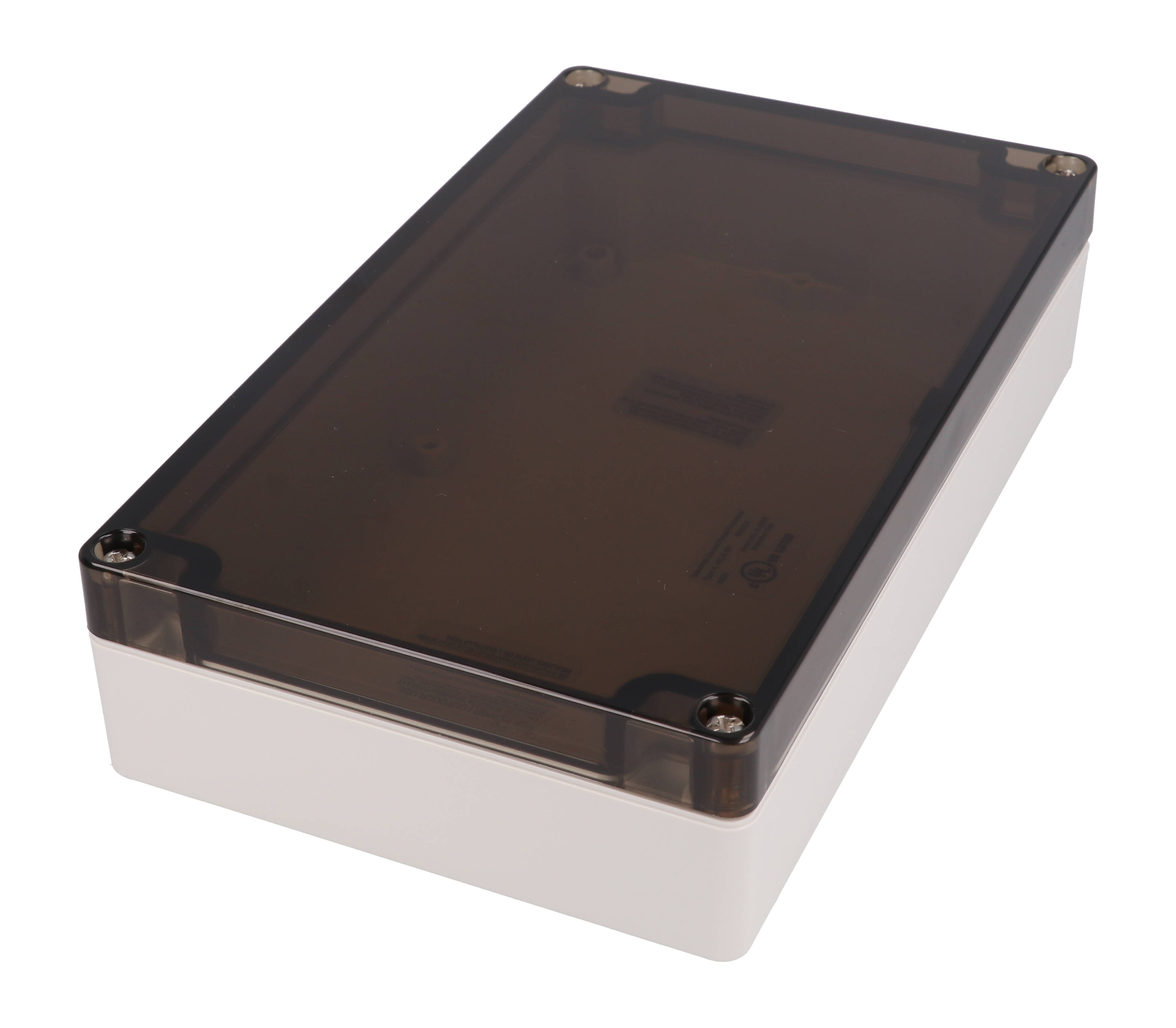 1554UL2GYSL — RAL7035 grey polycarb plastic watertight enclosure, smoke lid