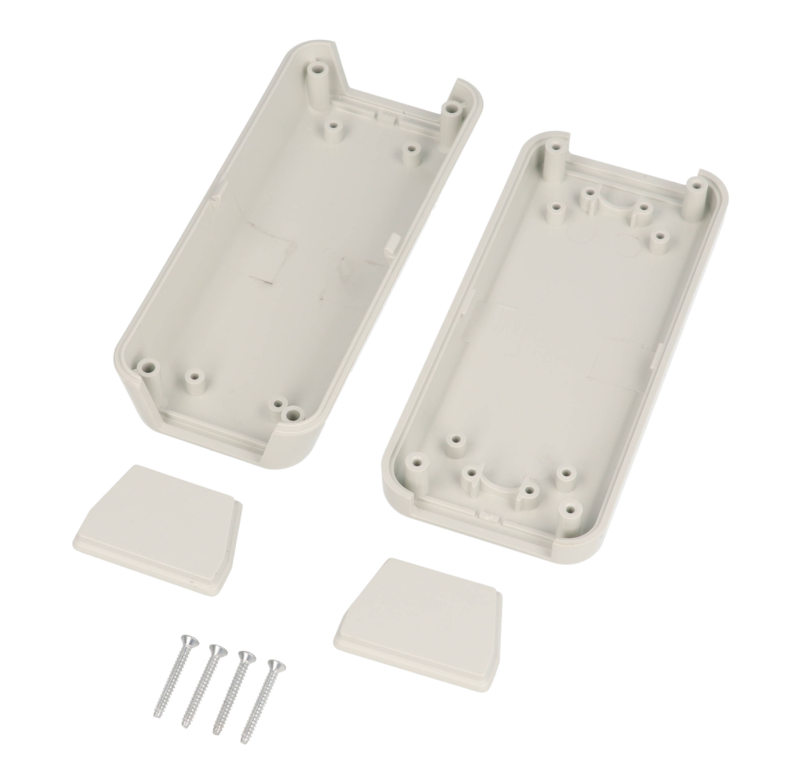 1552D3GY light gray 110 x 50 x 30 mm hand-held ABS plastic enclosure with recessed top and removable end panels