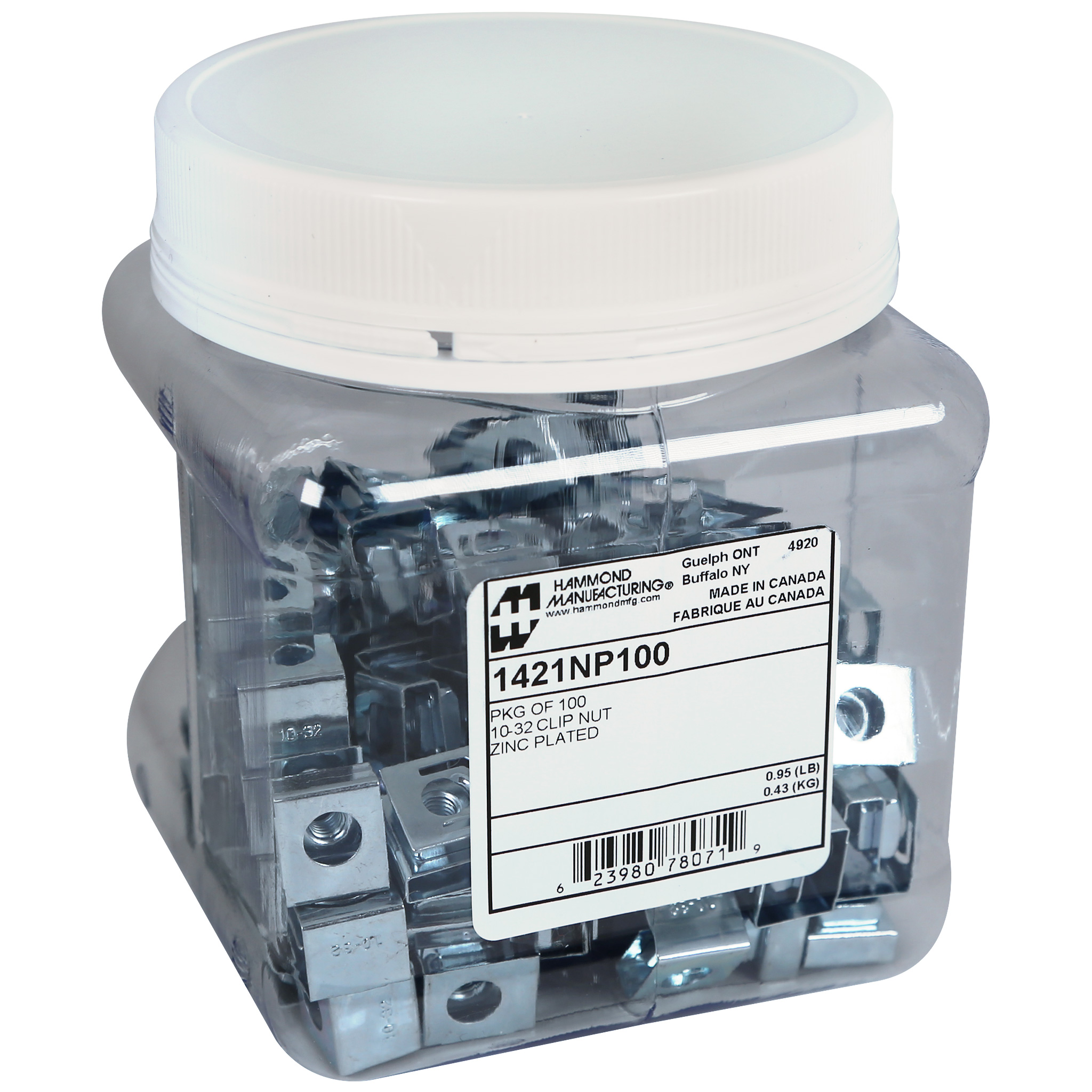 1421NP100 — Hdwr Pkg of 100 Clip Nuts