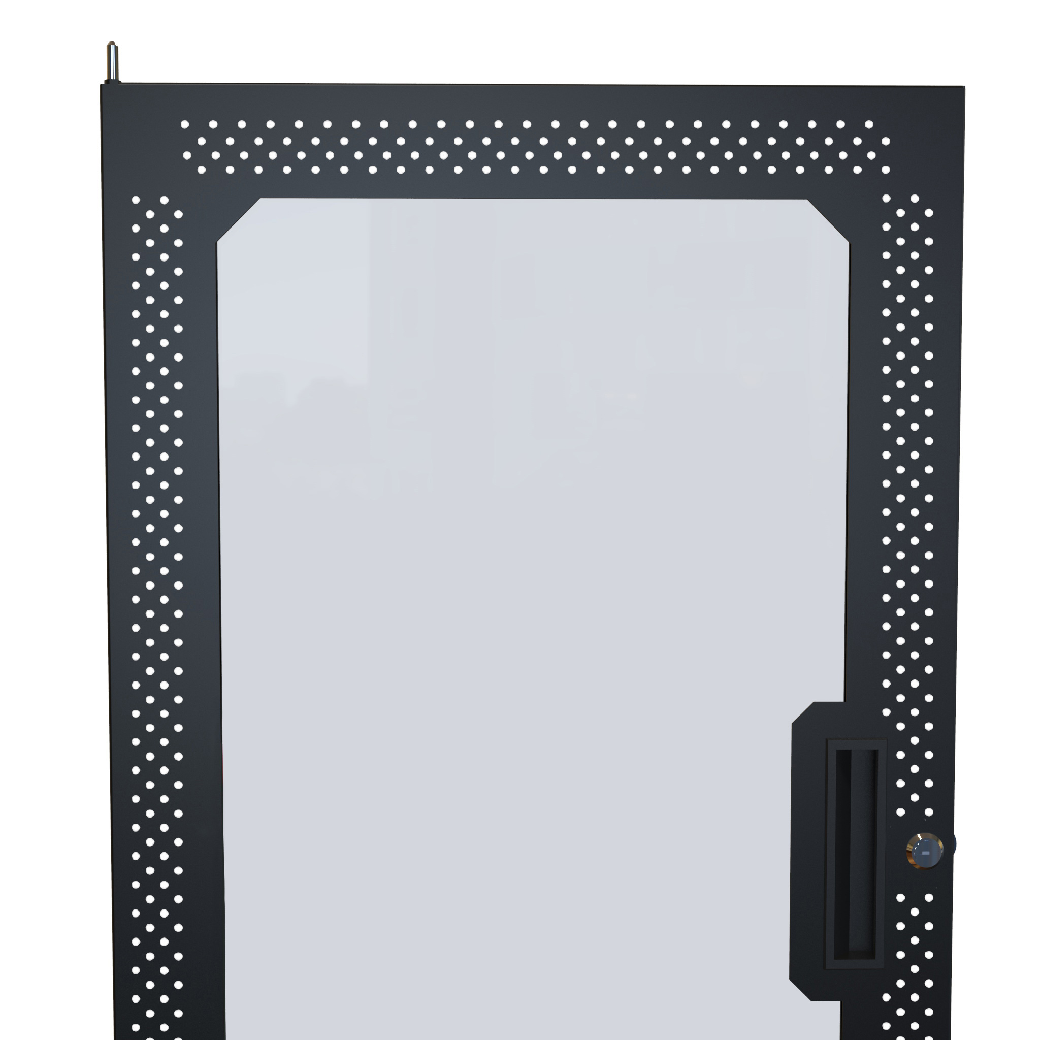Hammond C2DF1963PBK1 36U black acrylic window door for C2 Series cabinets with handle and quarter-turn lock