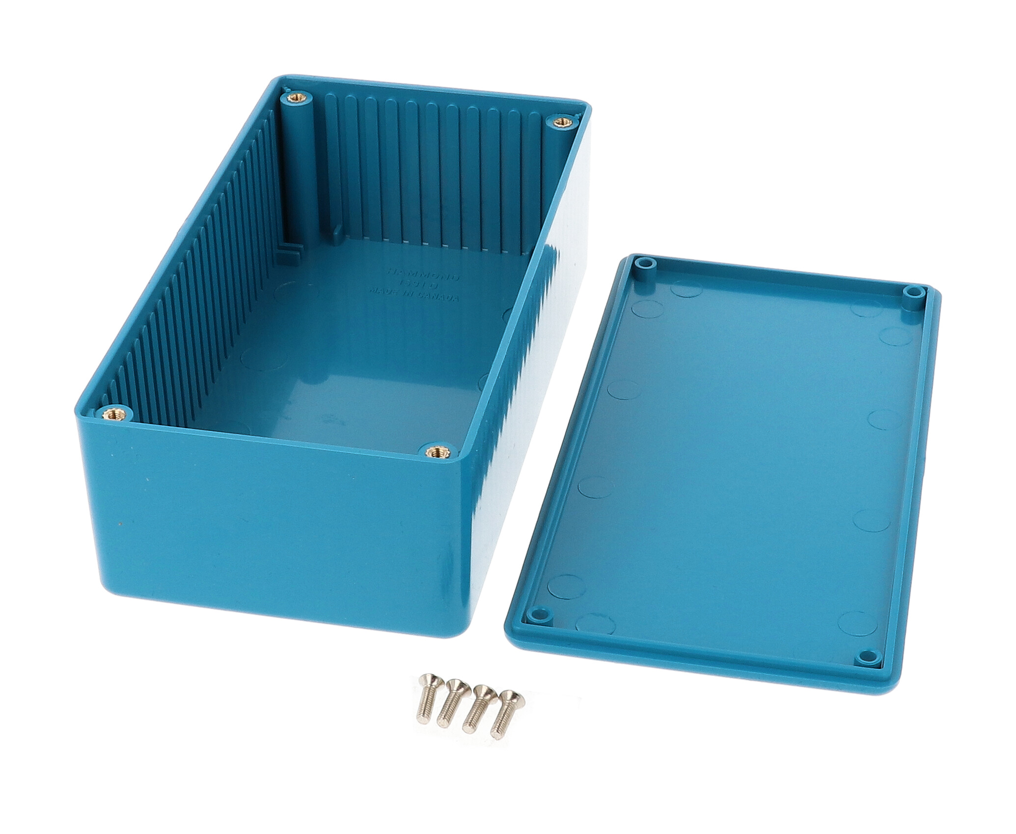 1591DBU blue flame retardant ABS plastic enclosure, 150 x 80 x 50 mm