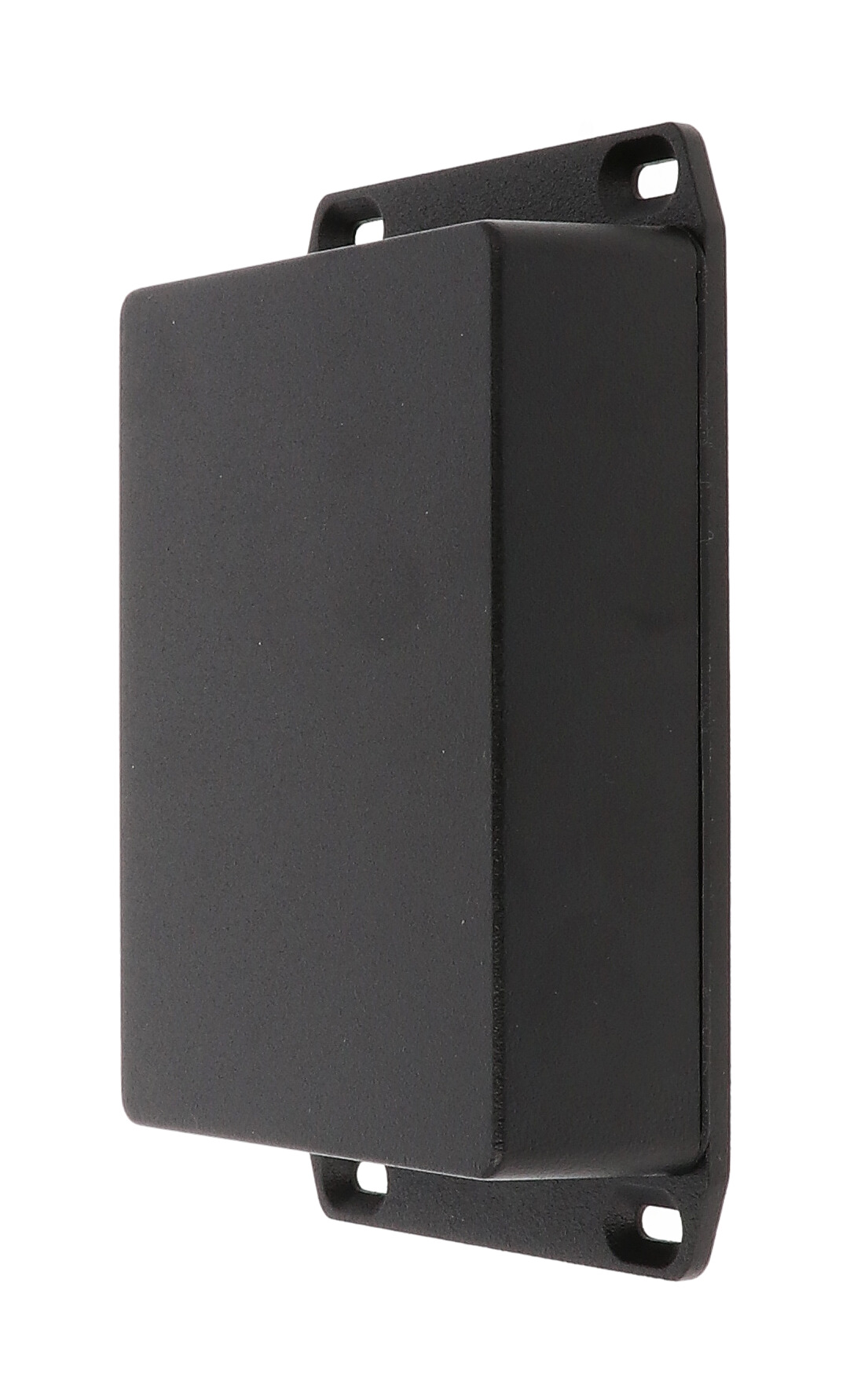 1590WBB2FLBK black textured water-tight diecast aluminum enclosure with flanged mounting lid