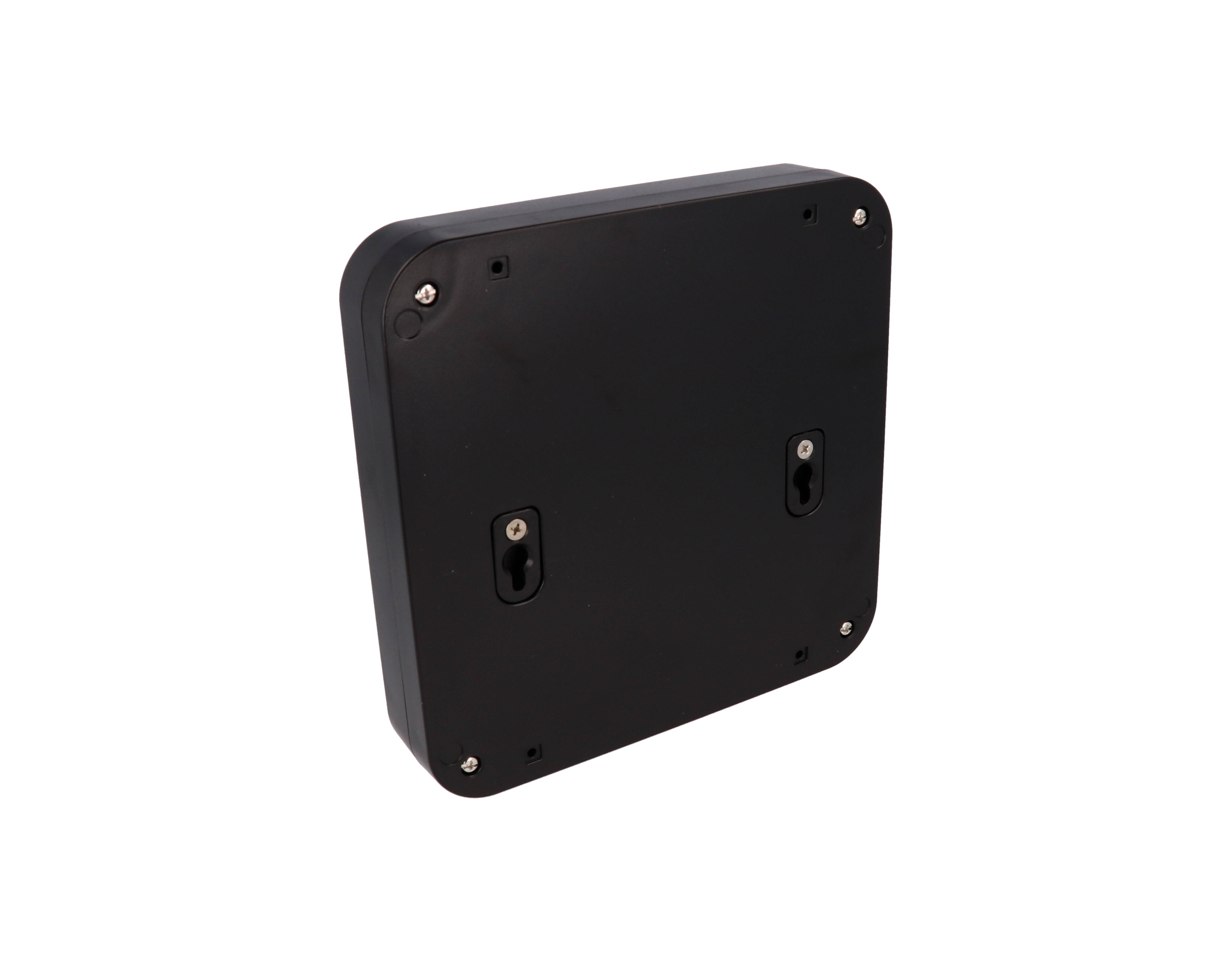 1557HBK black ABS low profile watertight enclosure, 200 x 200 x 45 mm