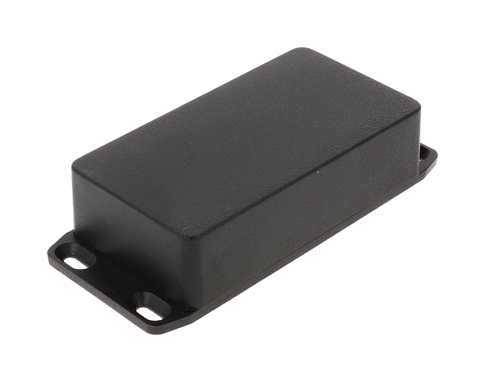 1590BFLBK black textured diecast aluminum enclosure with flanged mounting lid