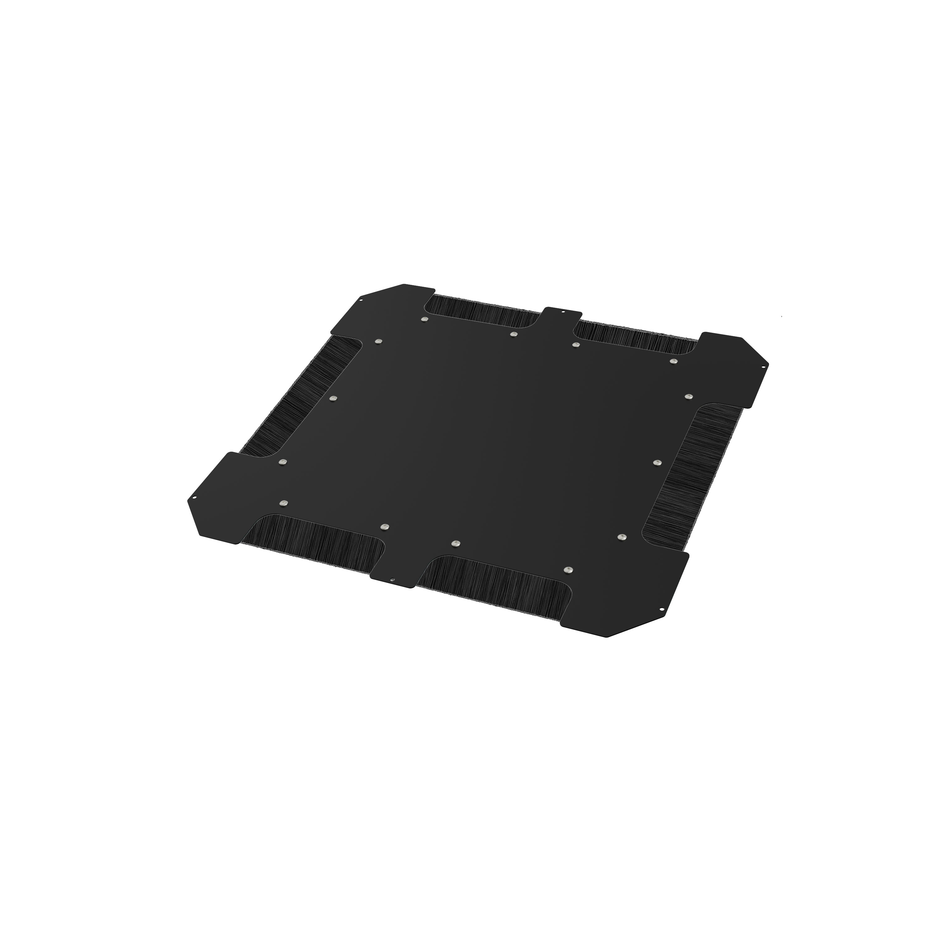 Hammond C4B2436SBK1 solid black 14 gauge steel bottom panel for 24 x 36 in C4 cabinet frames, shown with mounting holes
