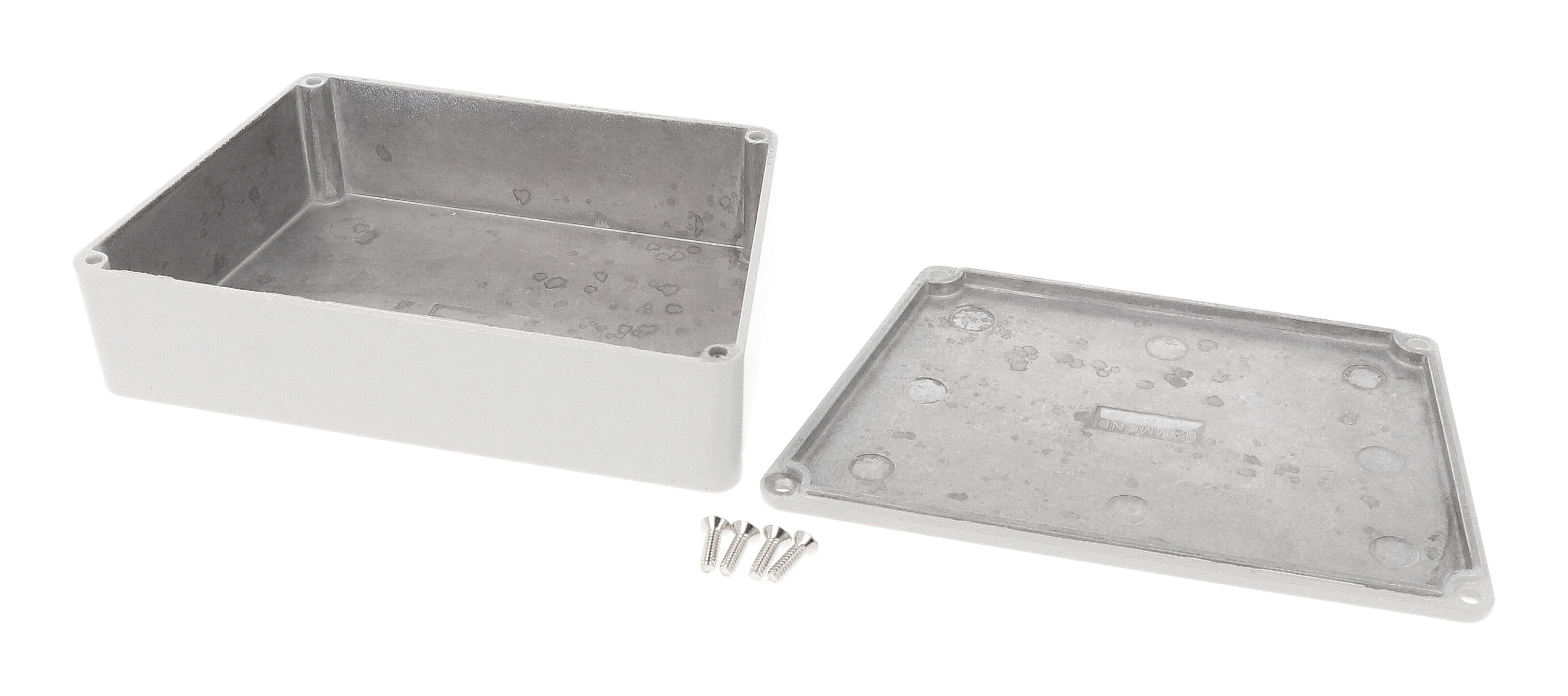 1590TRPCLG light gray powder coated wide trapezoid diecast aluminum stomp box enclosure