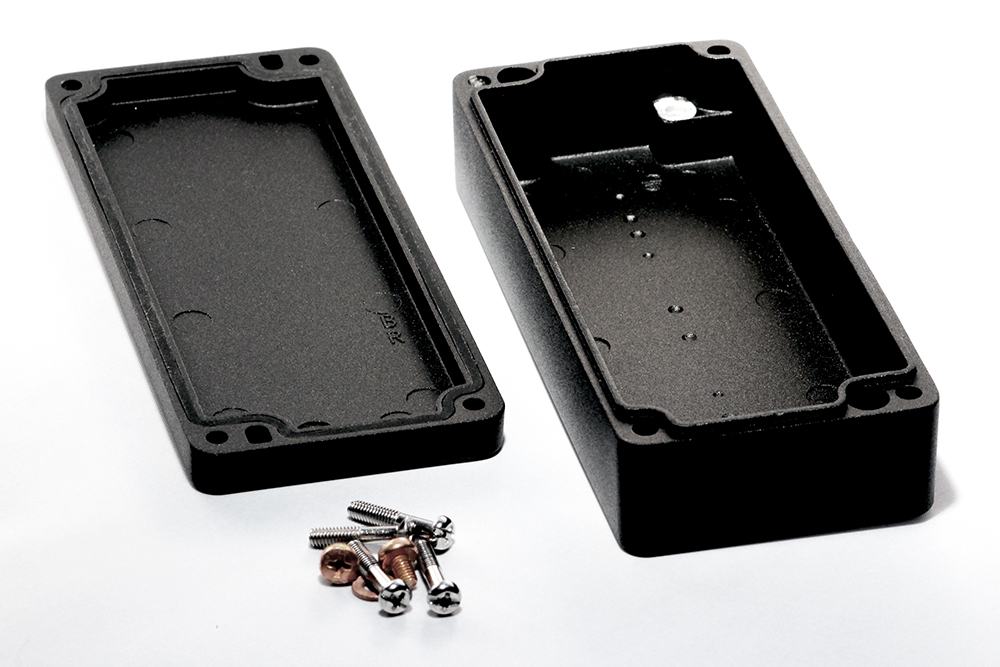 1590Z063BK black textured long diecast aluminum watertight enclosure