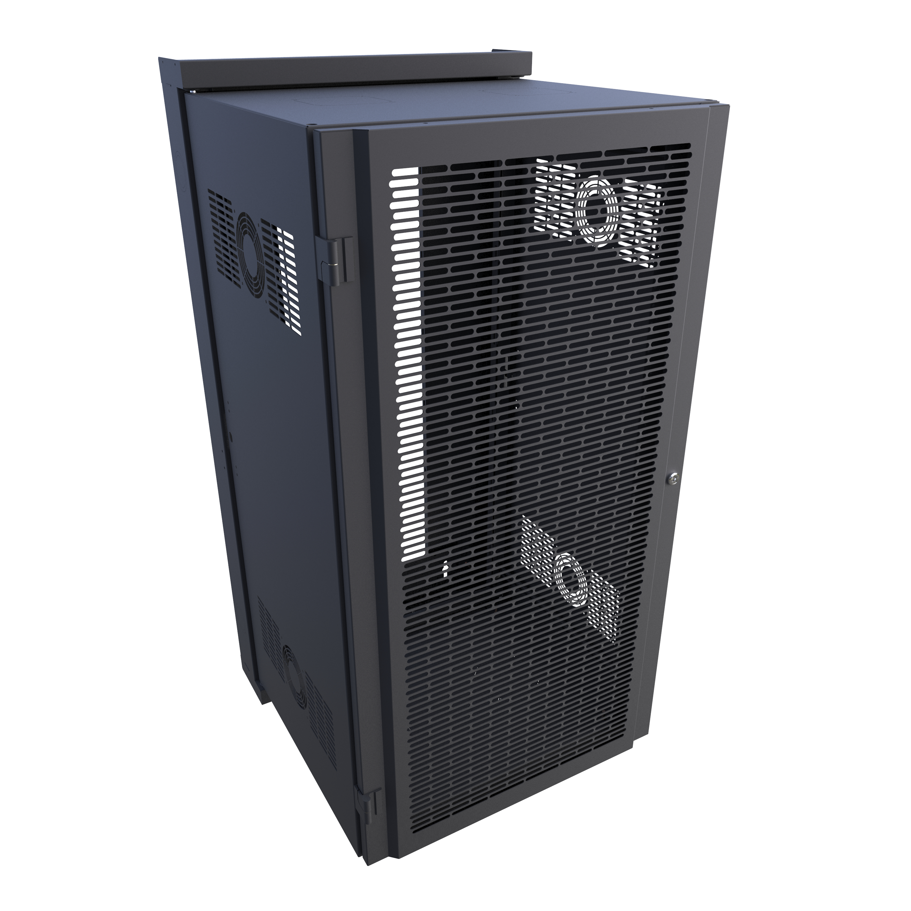 Hammond HWM2424U20BK 24U black swing-out wall-mount rack cabinet with vented front door