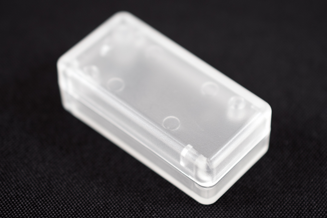 1551BCLR translucent clear ABS subminiature enclosure, 50 x 25 mm